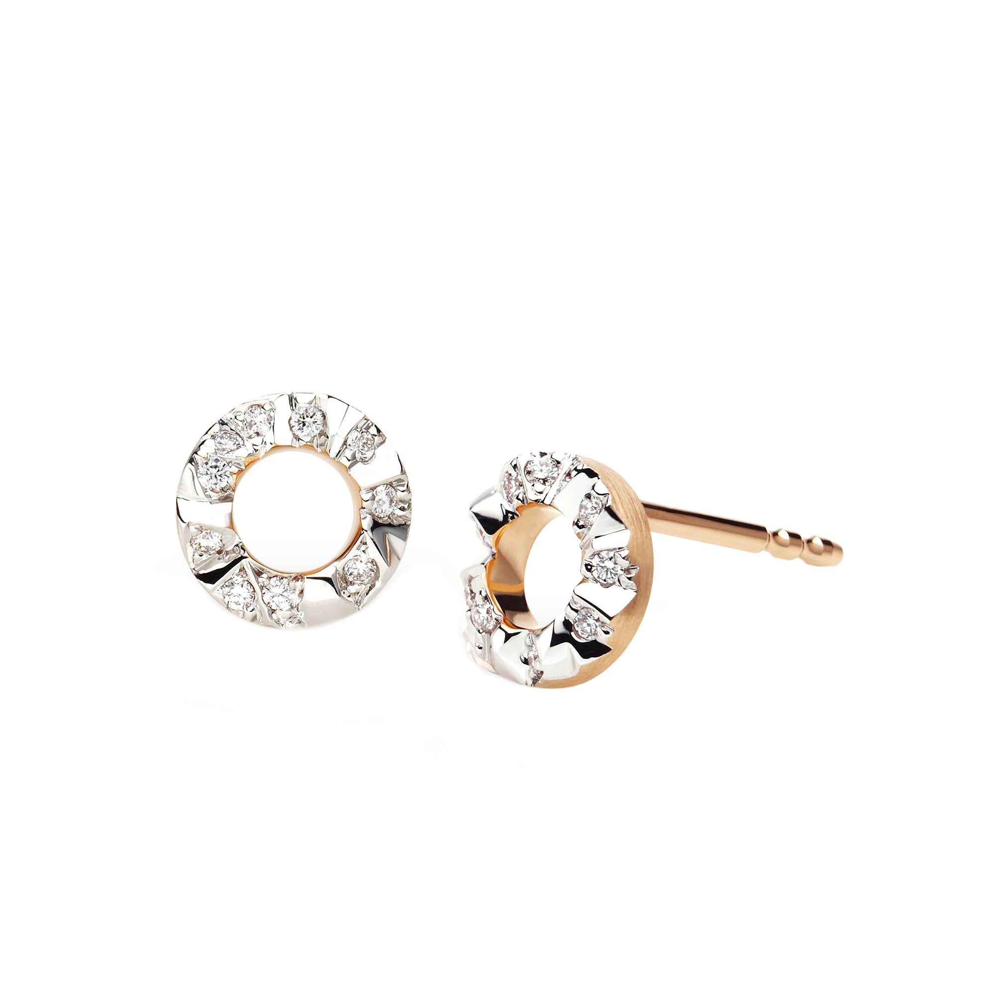 Schmuckwerk ear studs Alps, red gold, GO705-RG