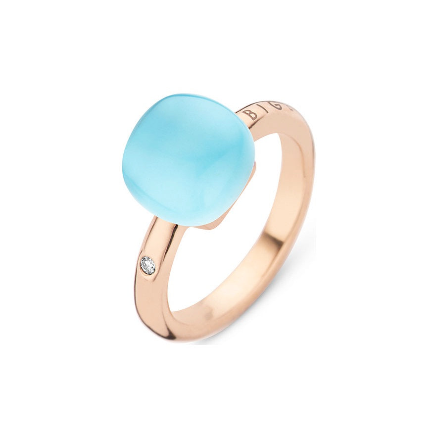 Bigli Mini Sweety Ring klein aus Roségold mit Turquoise Mist – Referenz 20R87RAQLATU