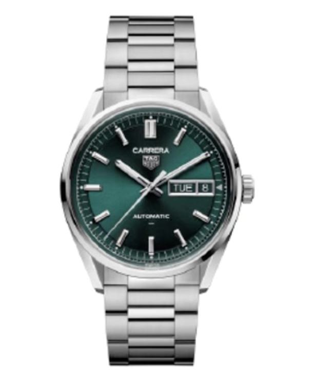 TAG Heuer Carrera Day-Date Zifferblatt grün Edelstahl Uhr WDA2115.BA0043