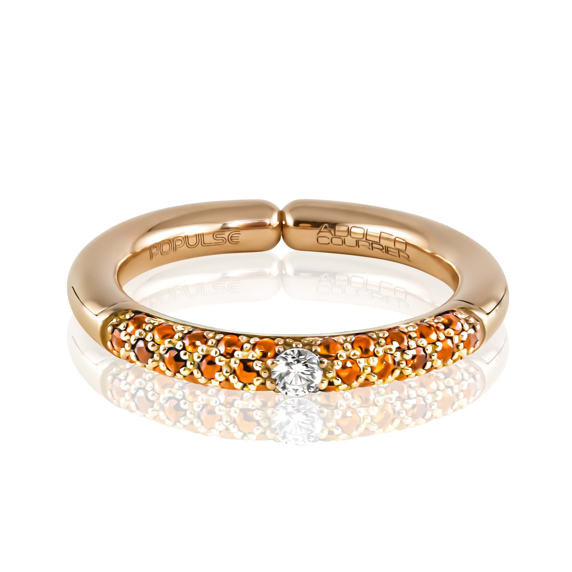 Adolfo Courrier POPULSE Ring HERME`S mit orange Saphiren & Diamanten