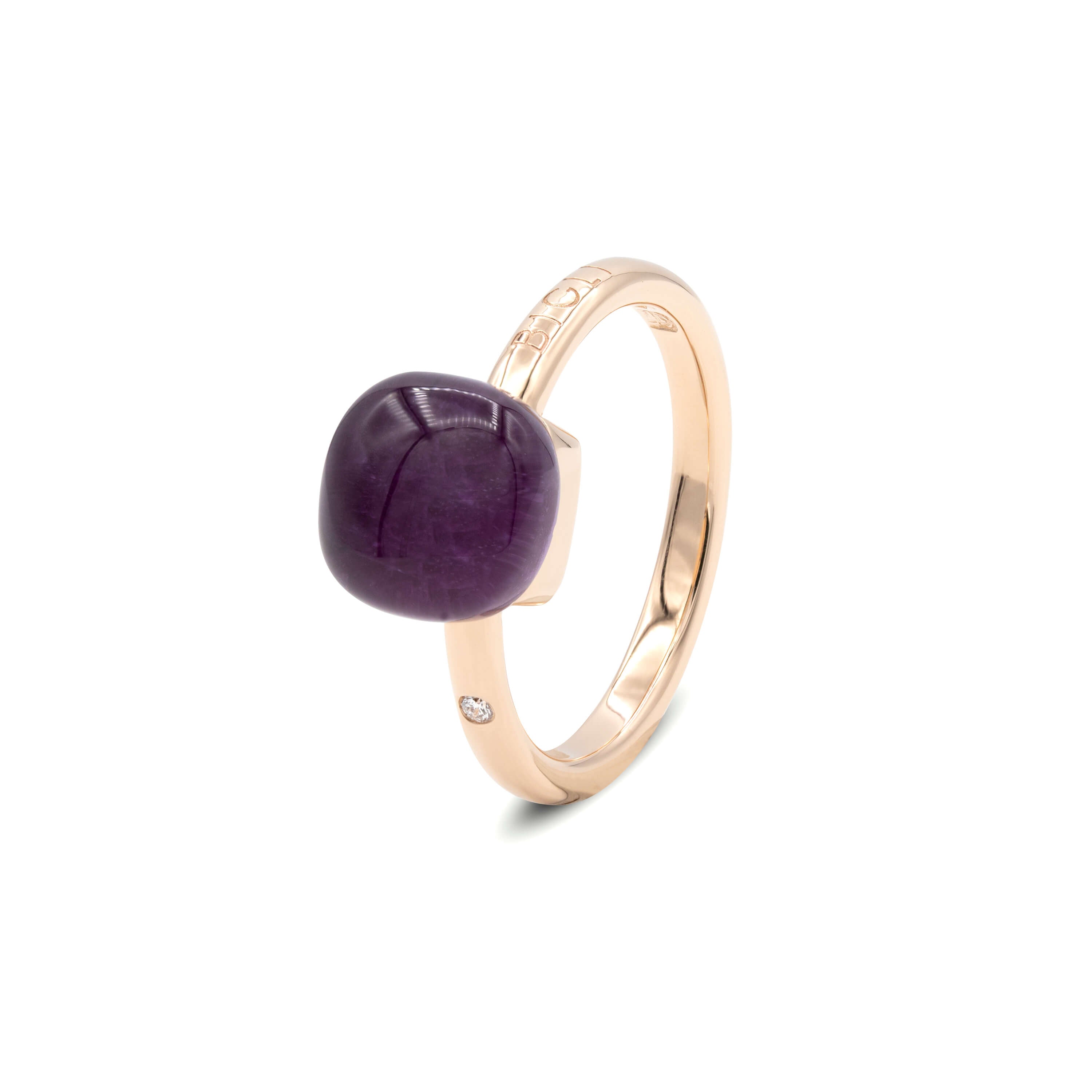 BIGLI Mini Sweety Ring Roségold mit Amethyst Blush