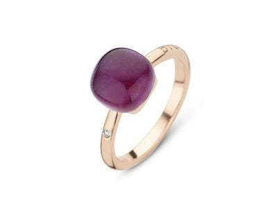 BIGLI Mini Sweety Ring Roségold mit Amethyst Blush
