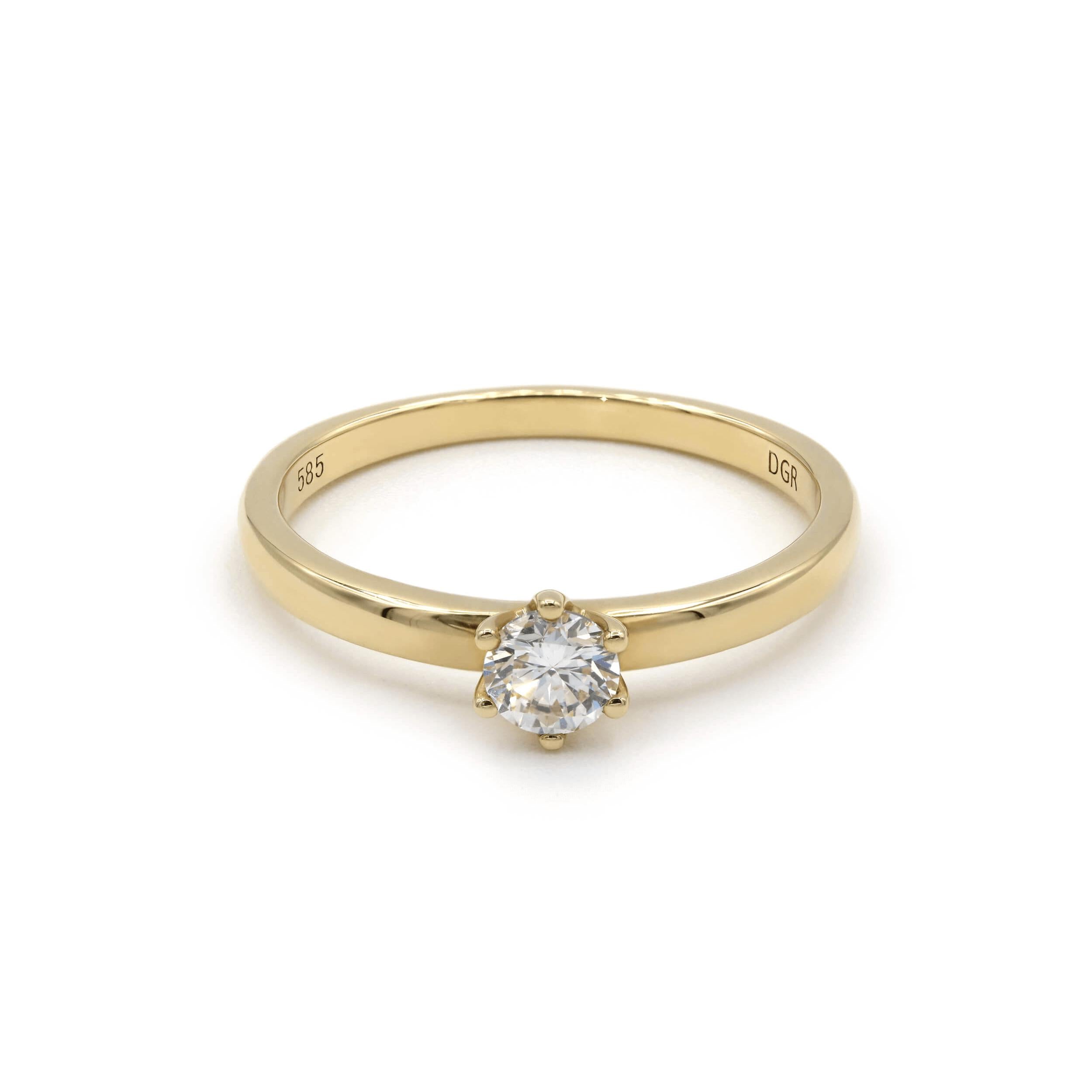 Diamond Group solitaire ring yellow gold diamonds 1O324G4xx-1