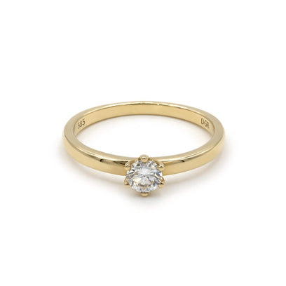 Diamond Group solitaire ring yellow gold diamonds 1O324G4xx-1