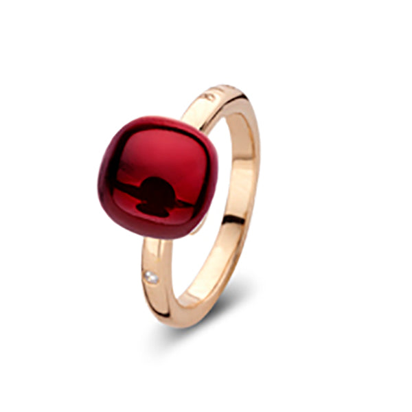 Bigli Mini Sweety Ring klein aus Roségold mit Garnet Love – Referenz 20R87RGRANMP
