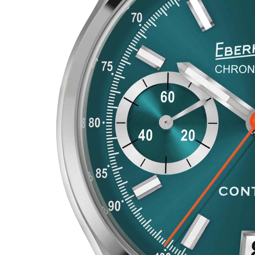Eberhard Contodat Stahl Uhr mit Zifferblatt in Petrol
