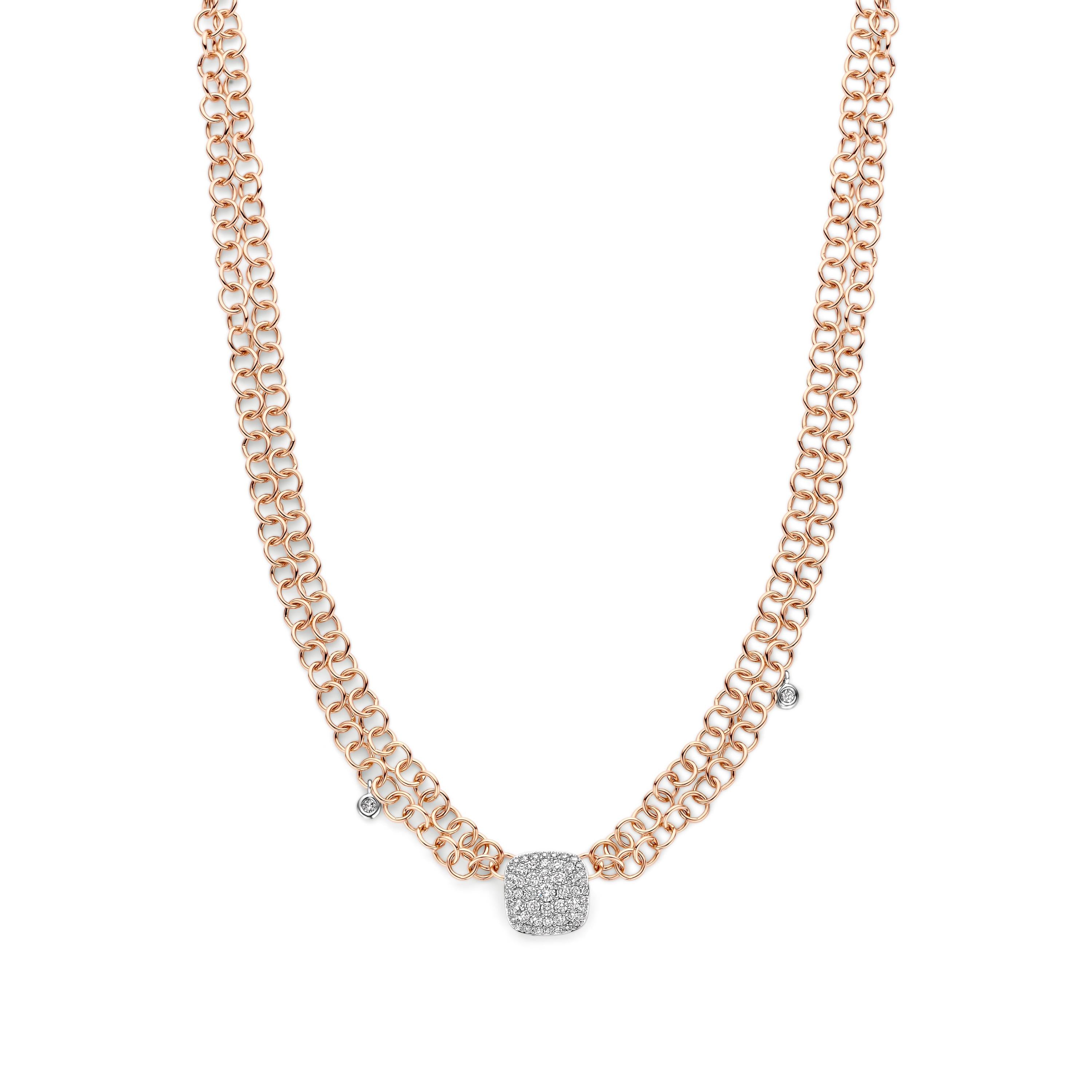 Collier Viktor aus Rosé- und Weißgold mit Brillanten von BIGLI