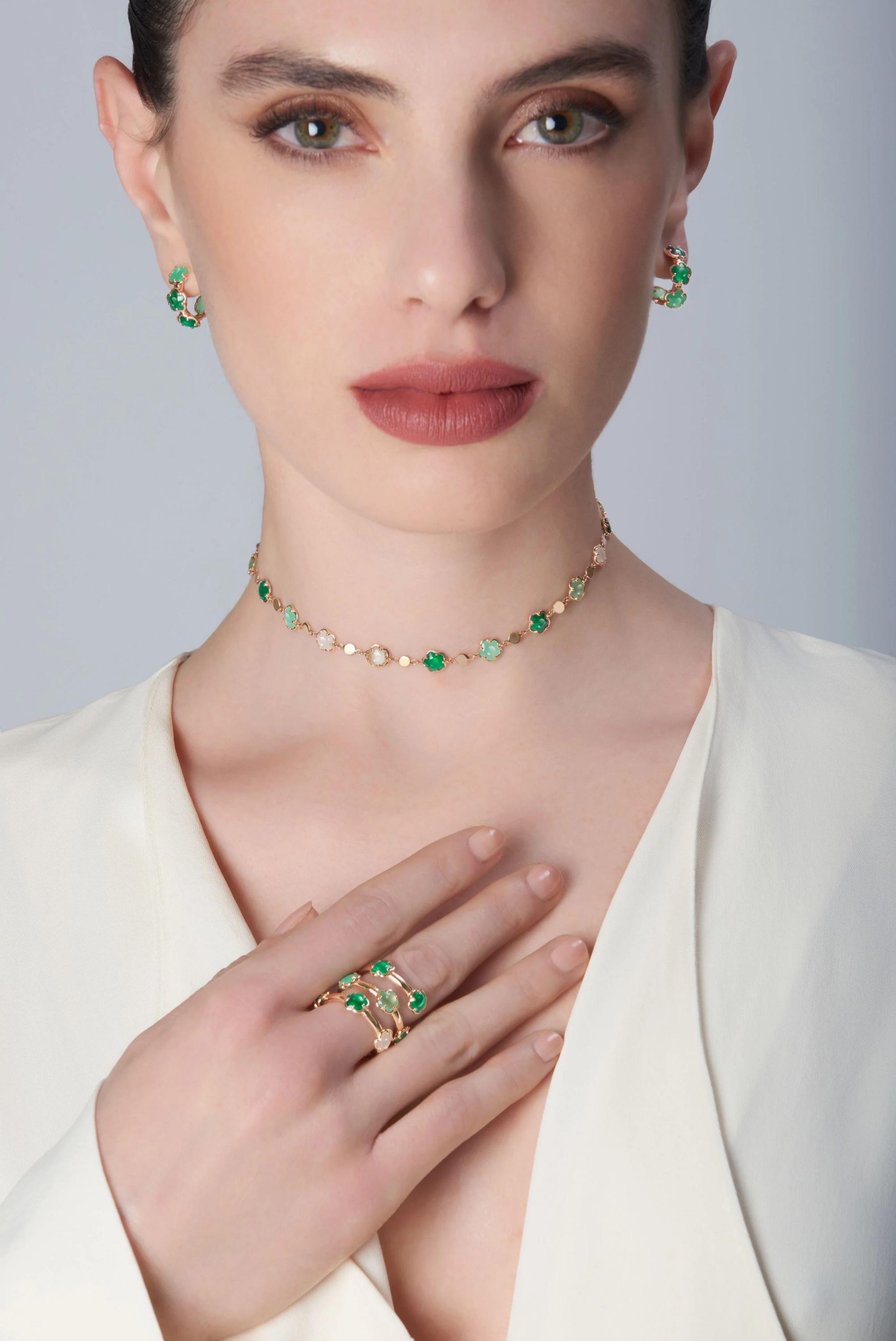 Pasquale Bruni Figlia dei Fiori Ring aus 750 Roségold mit Edelsteinbesatz