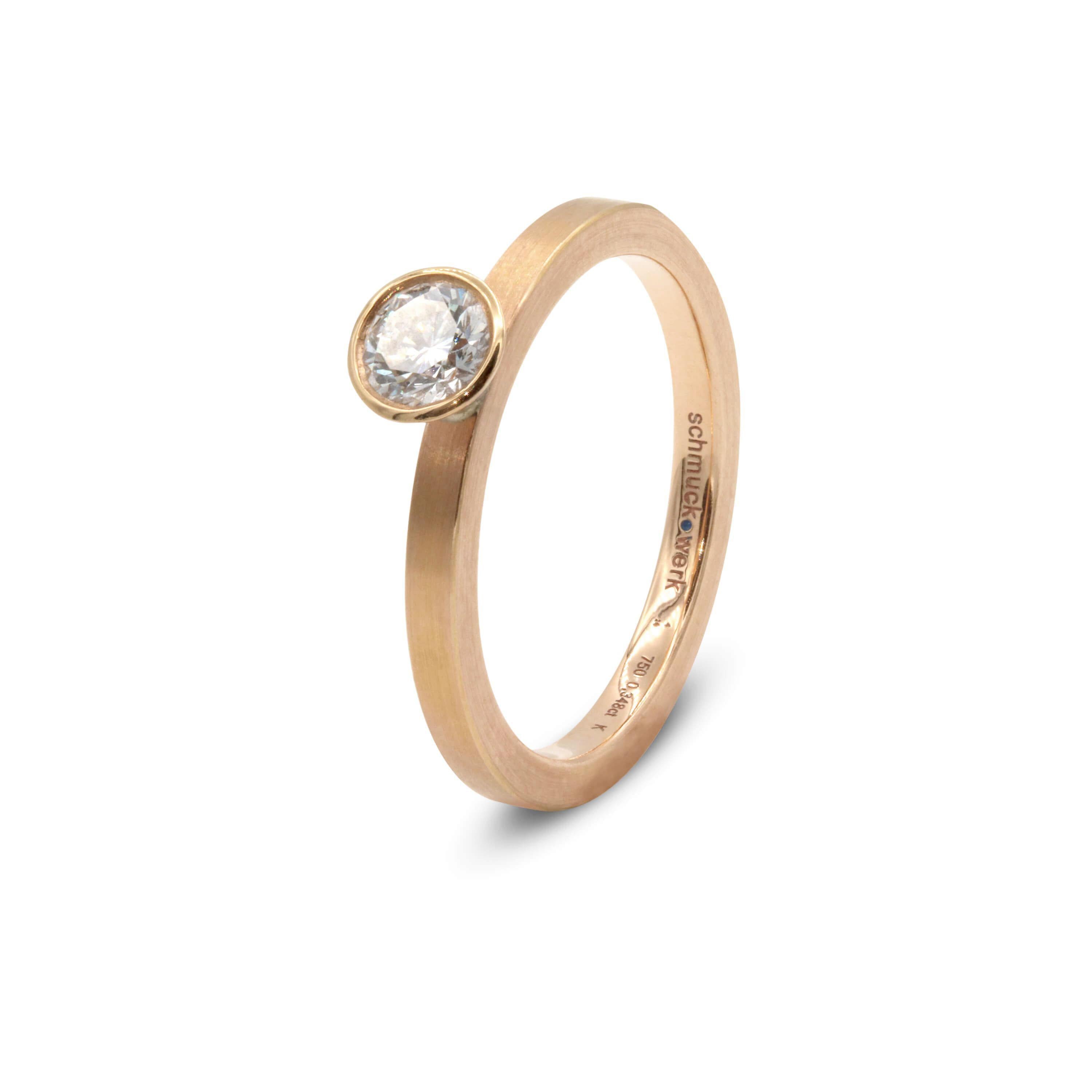 Solitärring Trauring Schmuckwerk Rotgold GT424/RG