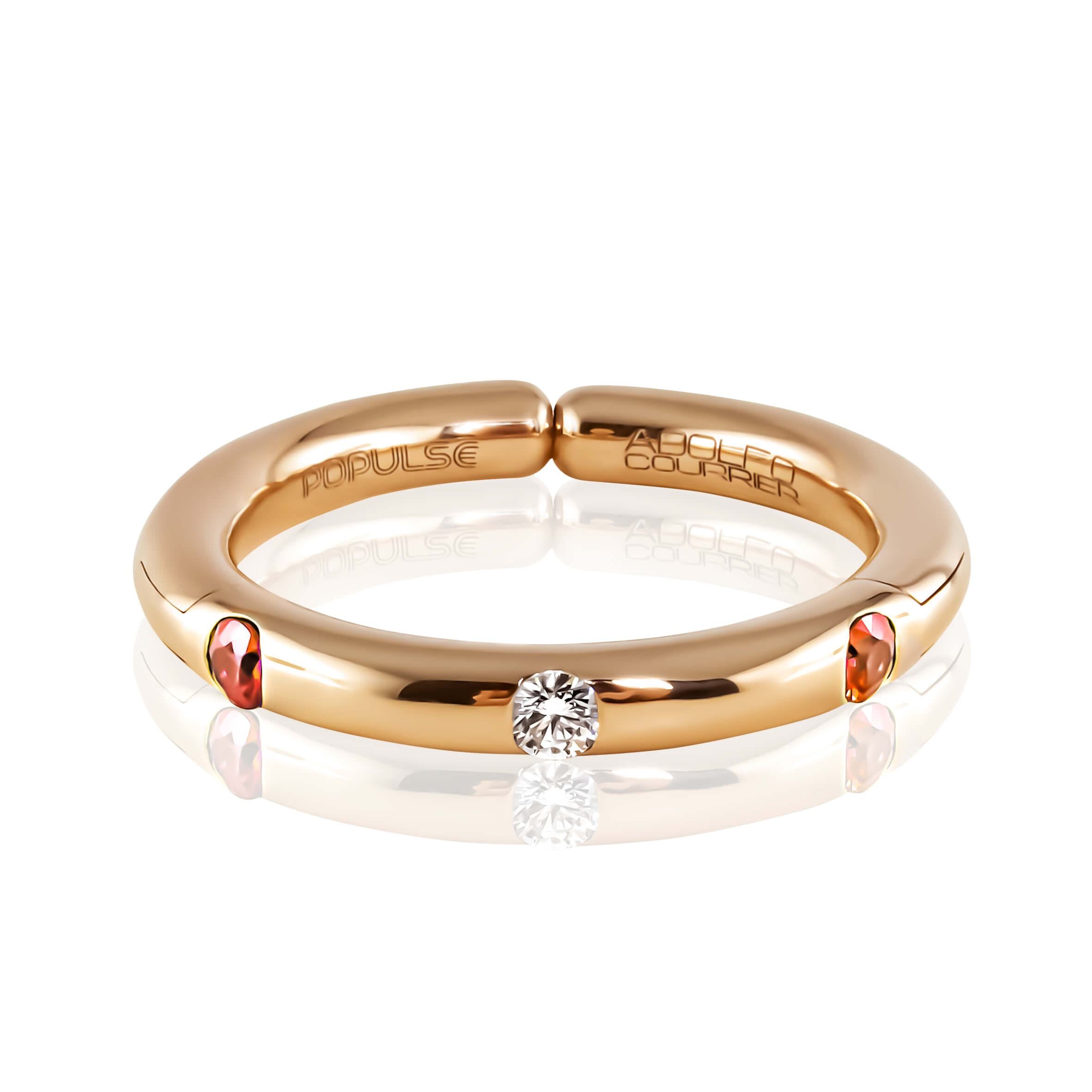 Adolfo Courrier POPULSE Ring HERME`S mit orange Saphiren & Diamanten