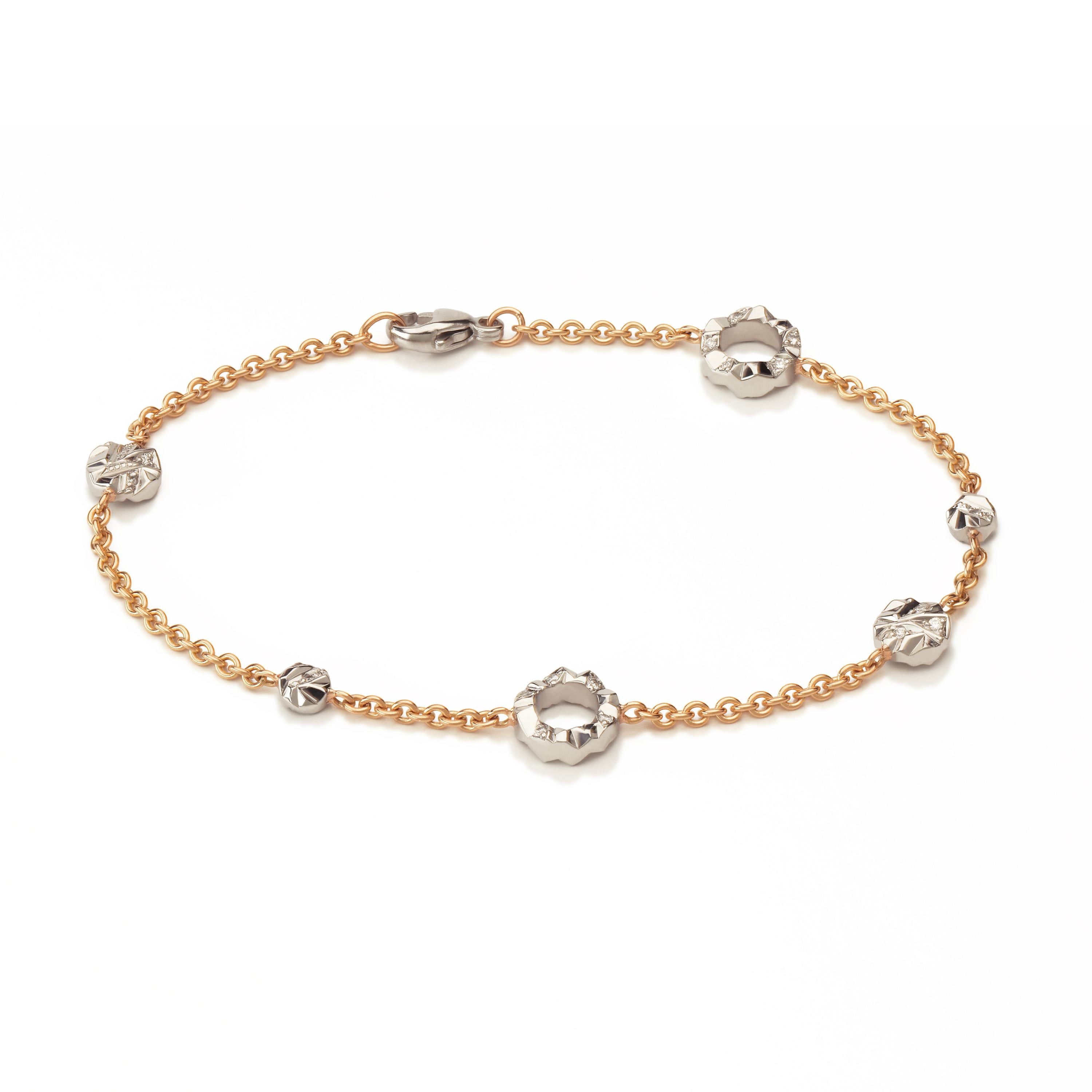 Schmuckwerk Alpen Armband GA915-RG/PT aus 750er Gold und Edelstahl