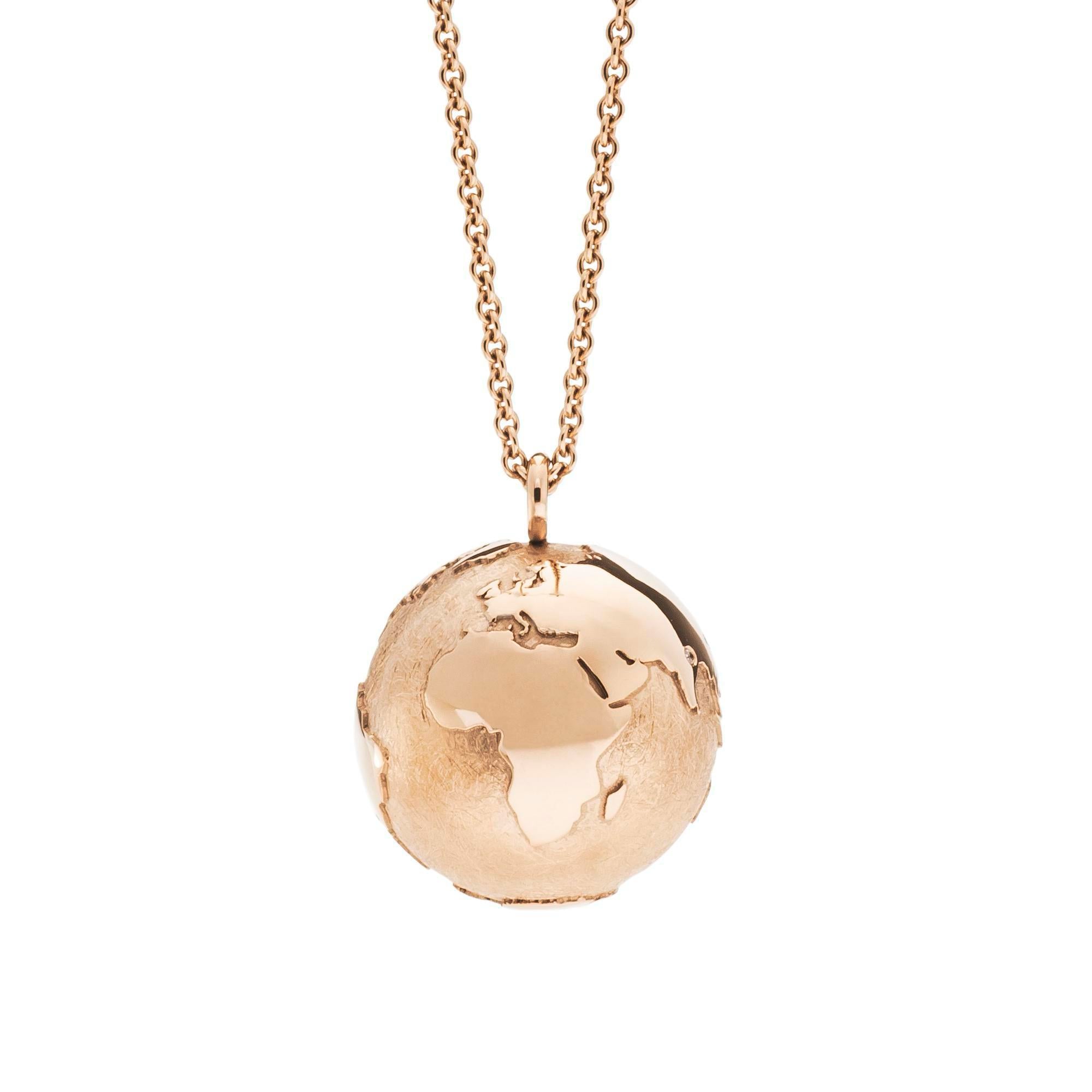 Schmuckwerk necklace world globe, rose gold, OH170-RG