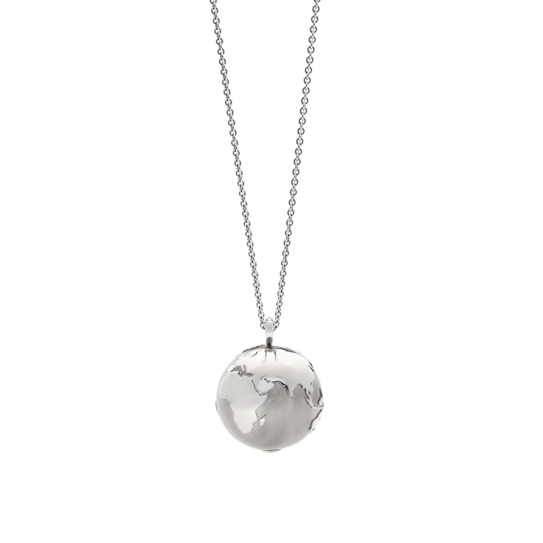 Schmuckwerk necklace world globe, stainless steel, OH170-ST