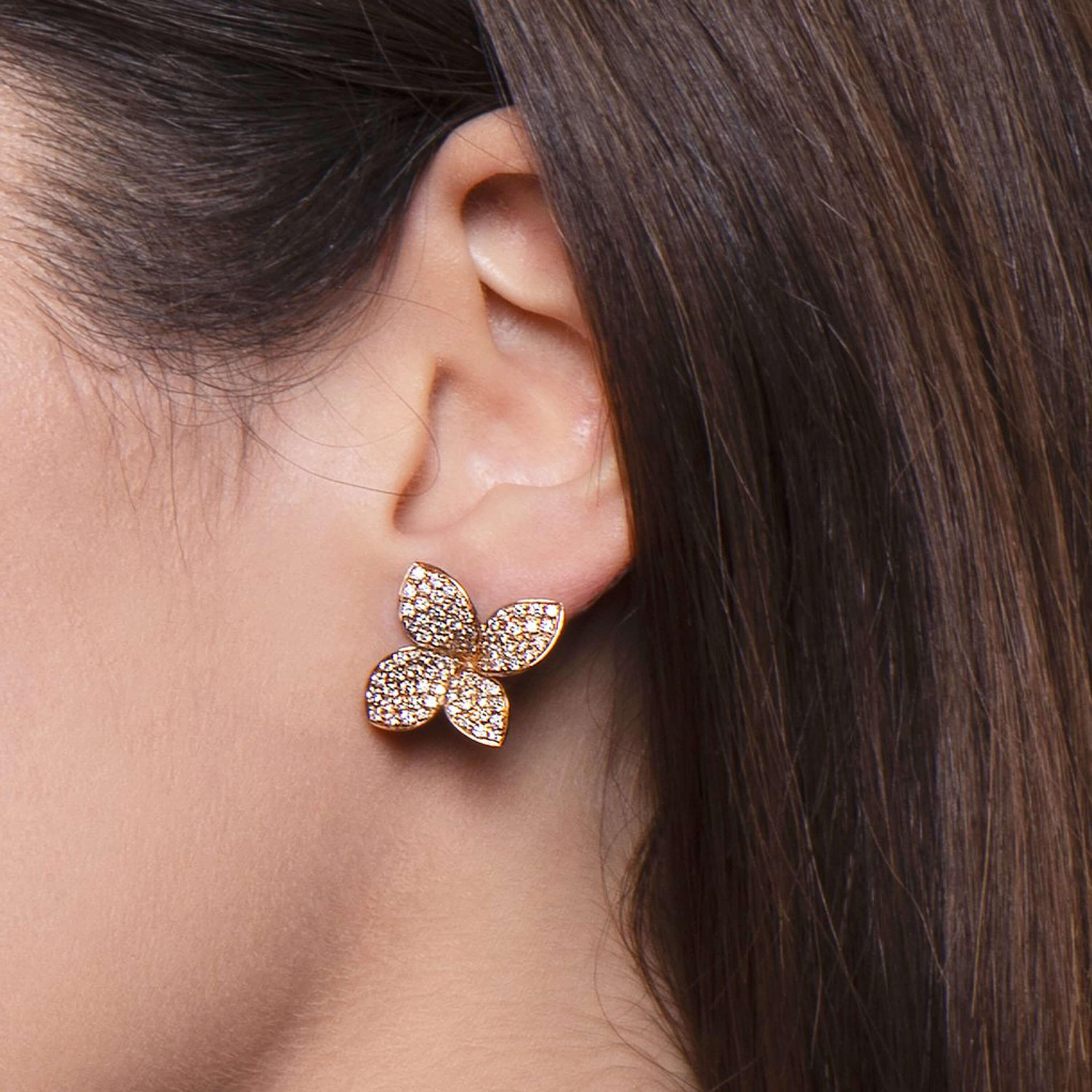 Pasquale Bruni earrings Petit Garden rose gold diamonds 15377R