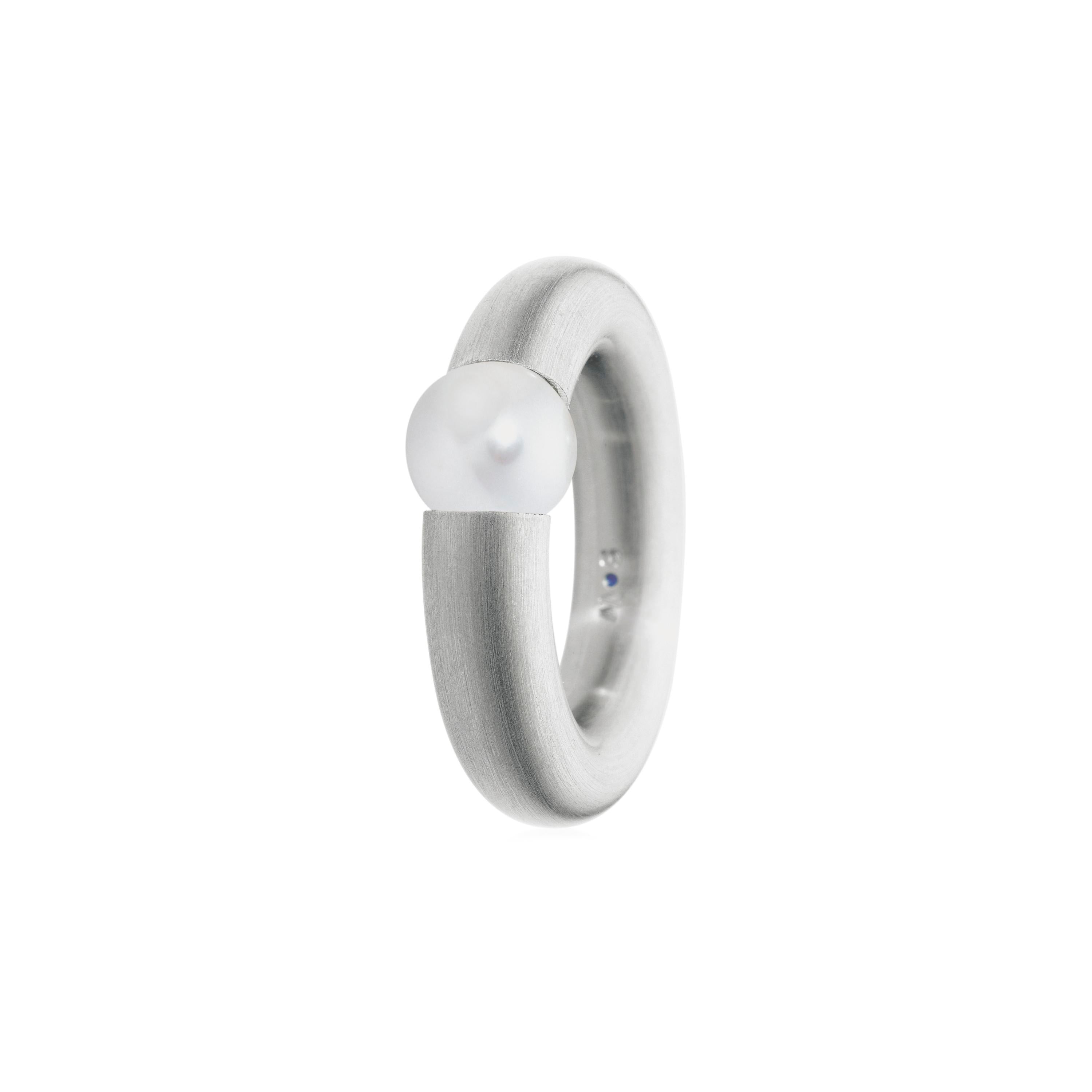 Ring jewelry ball stainless steel freshwater pearls KR151/ST
