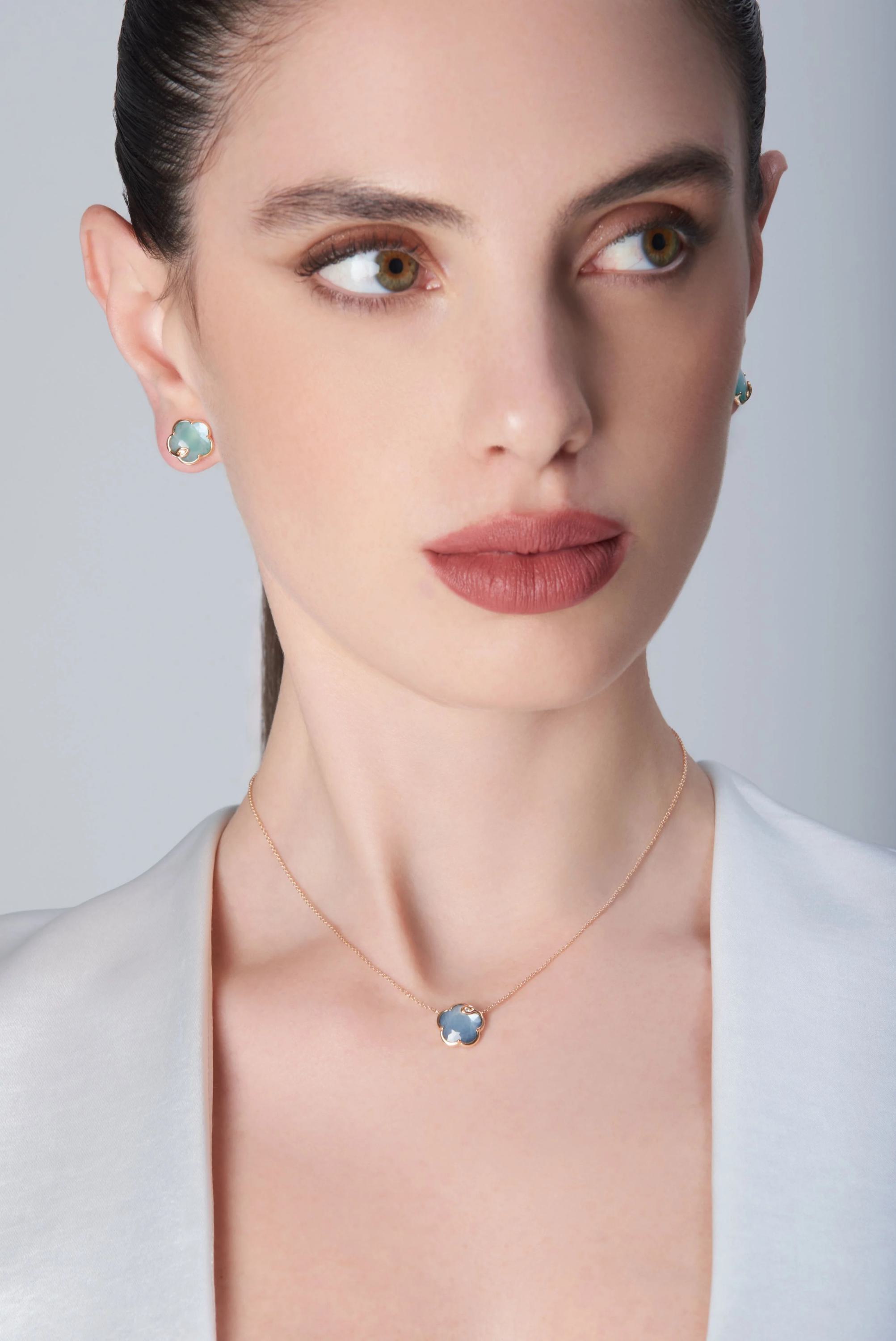 Pasquale Bruni Ton Joli Collier 16789R aus 750 Roségold mit Onyx, Mondstein und Diamant
