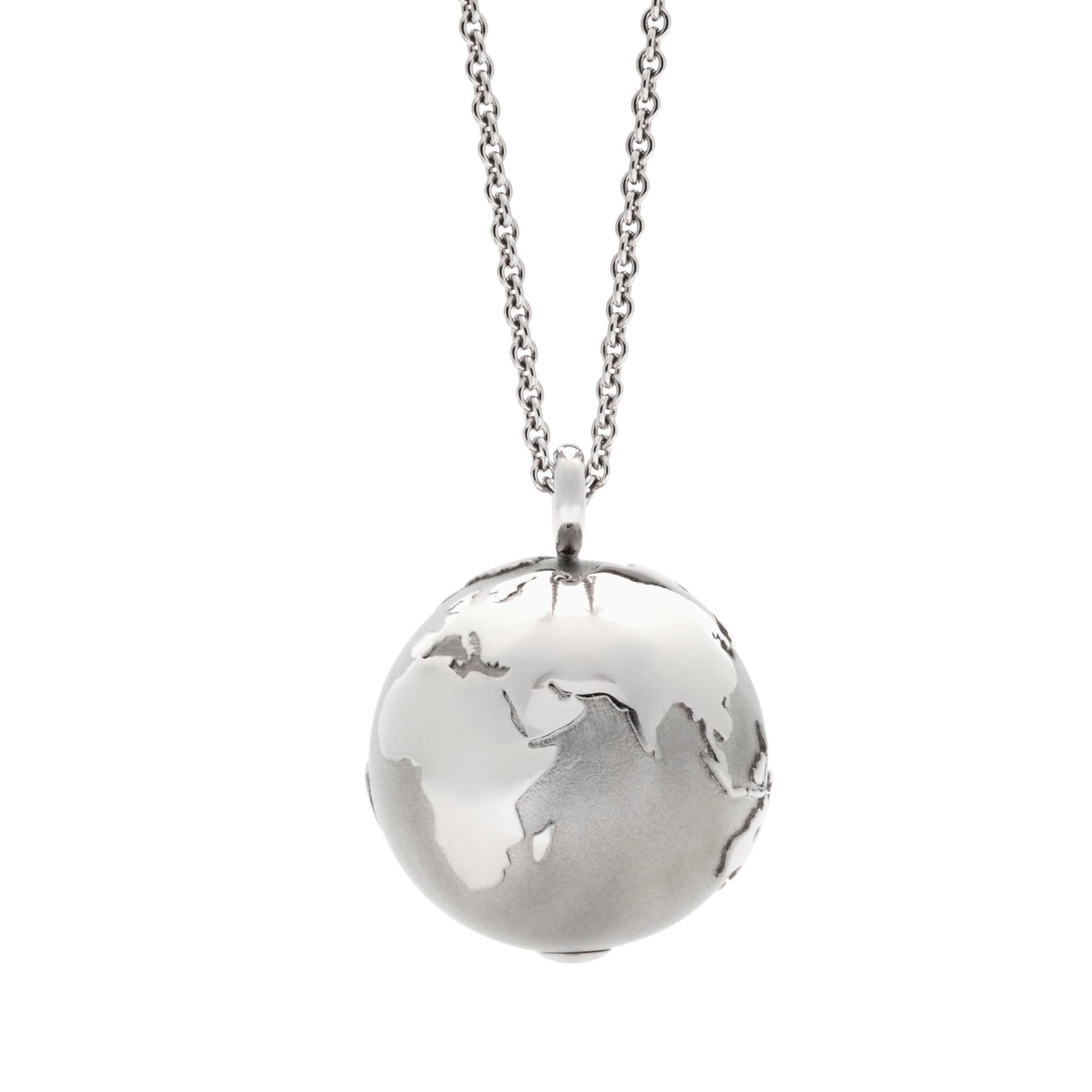 Schmuckwerk necklace world globe, stainless steel, OH190-ST