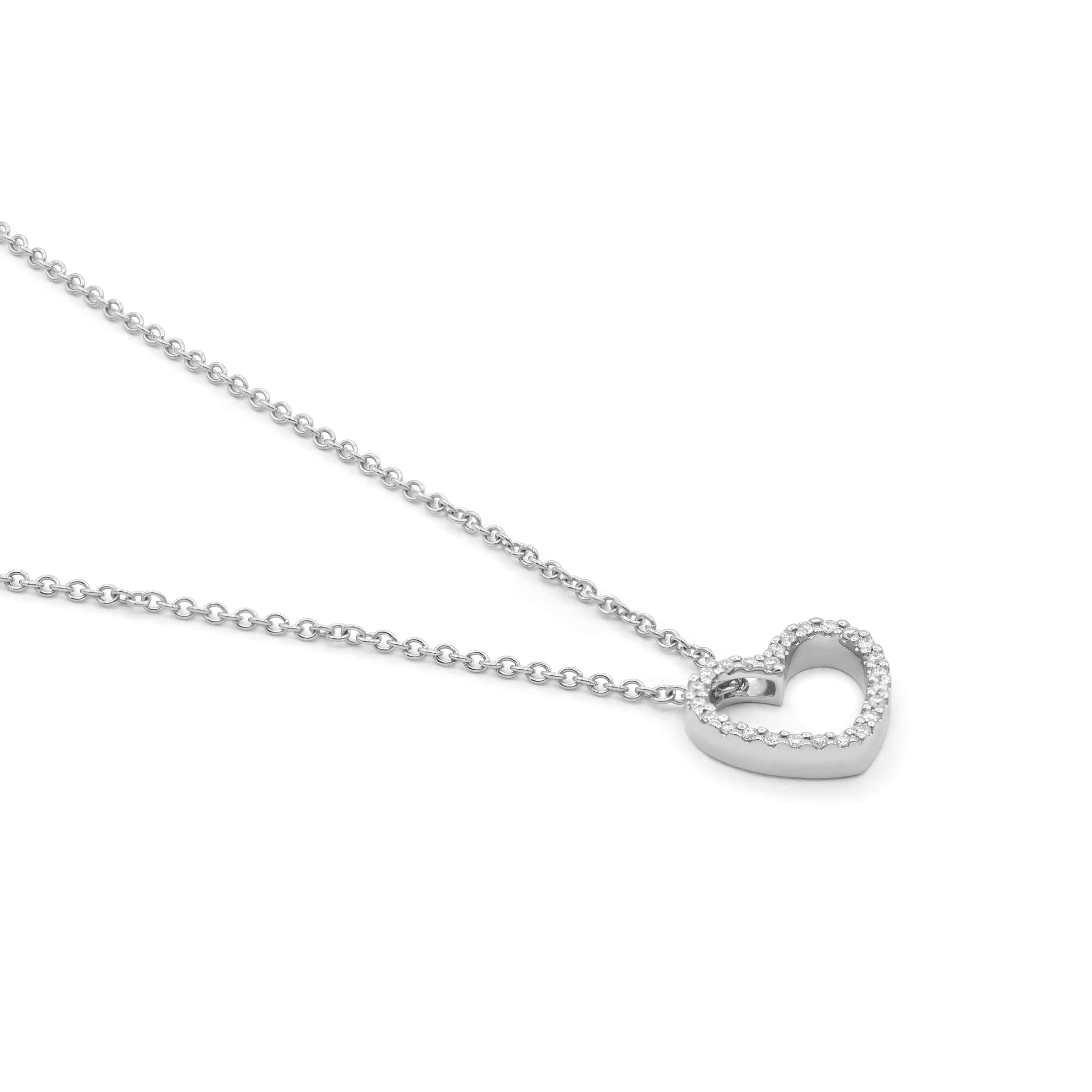 Diamond Group necklace heart white gold diamonds 4H137W8-1