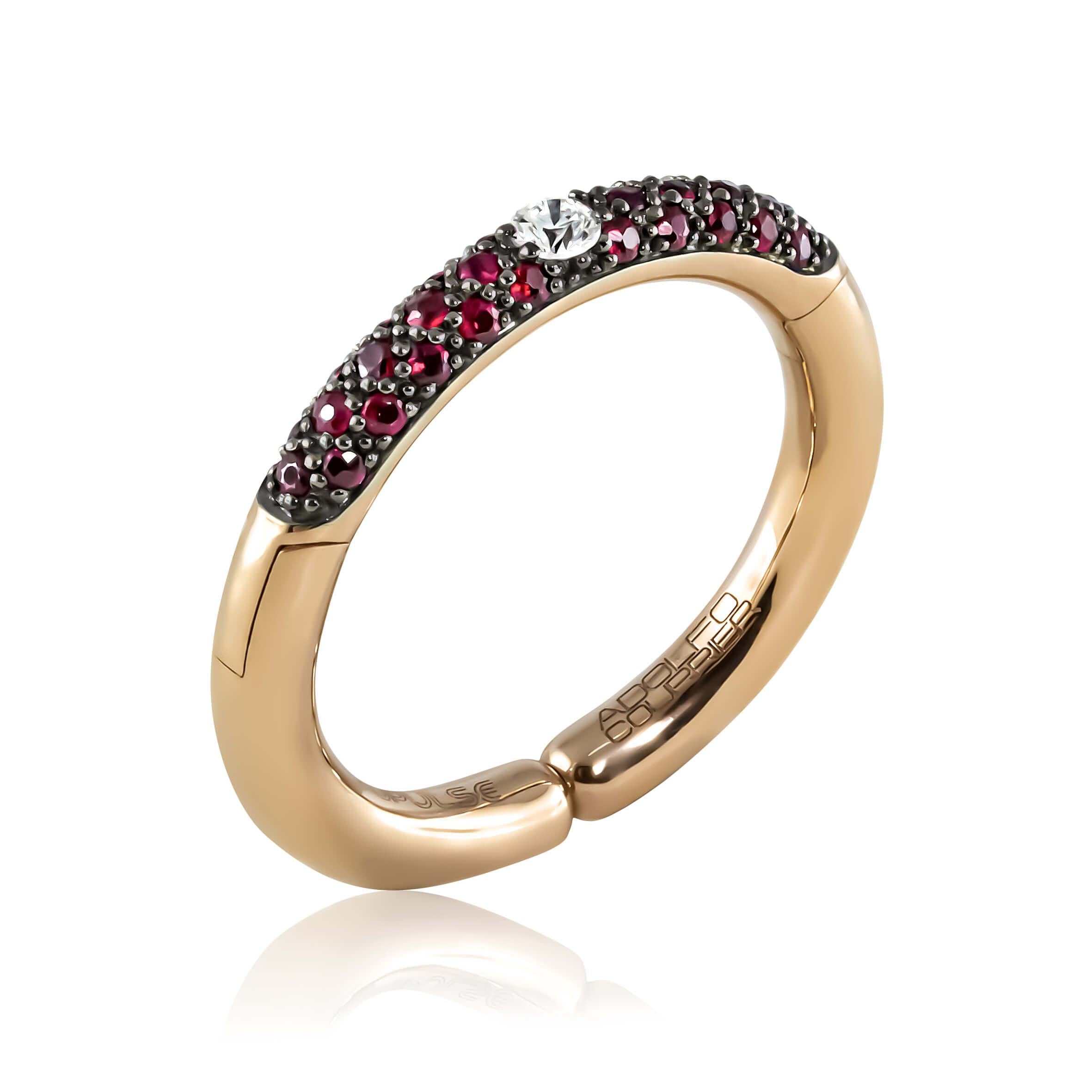 Adolfo Courrier POPULSE Ring BORDEAUX Rubine & Diamant
