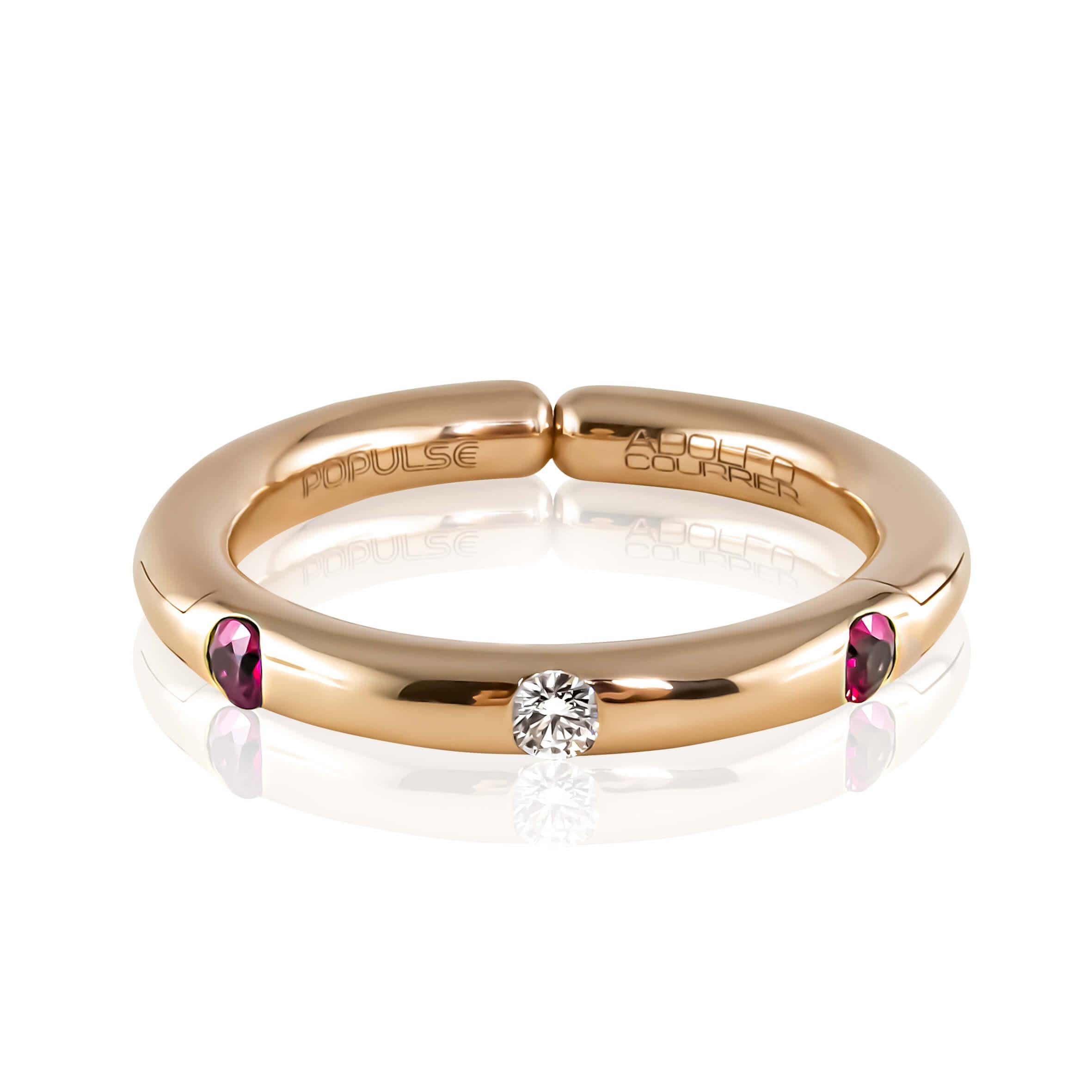 Adolfo Courrier POPULSE Ring BORDEAUX Rubine & Diamant