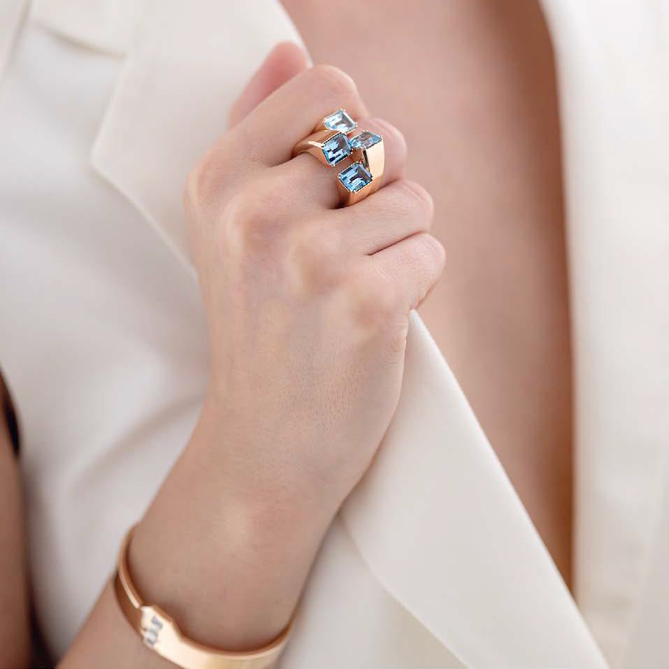 1909 Callegari Solid Ring London Blue Topas