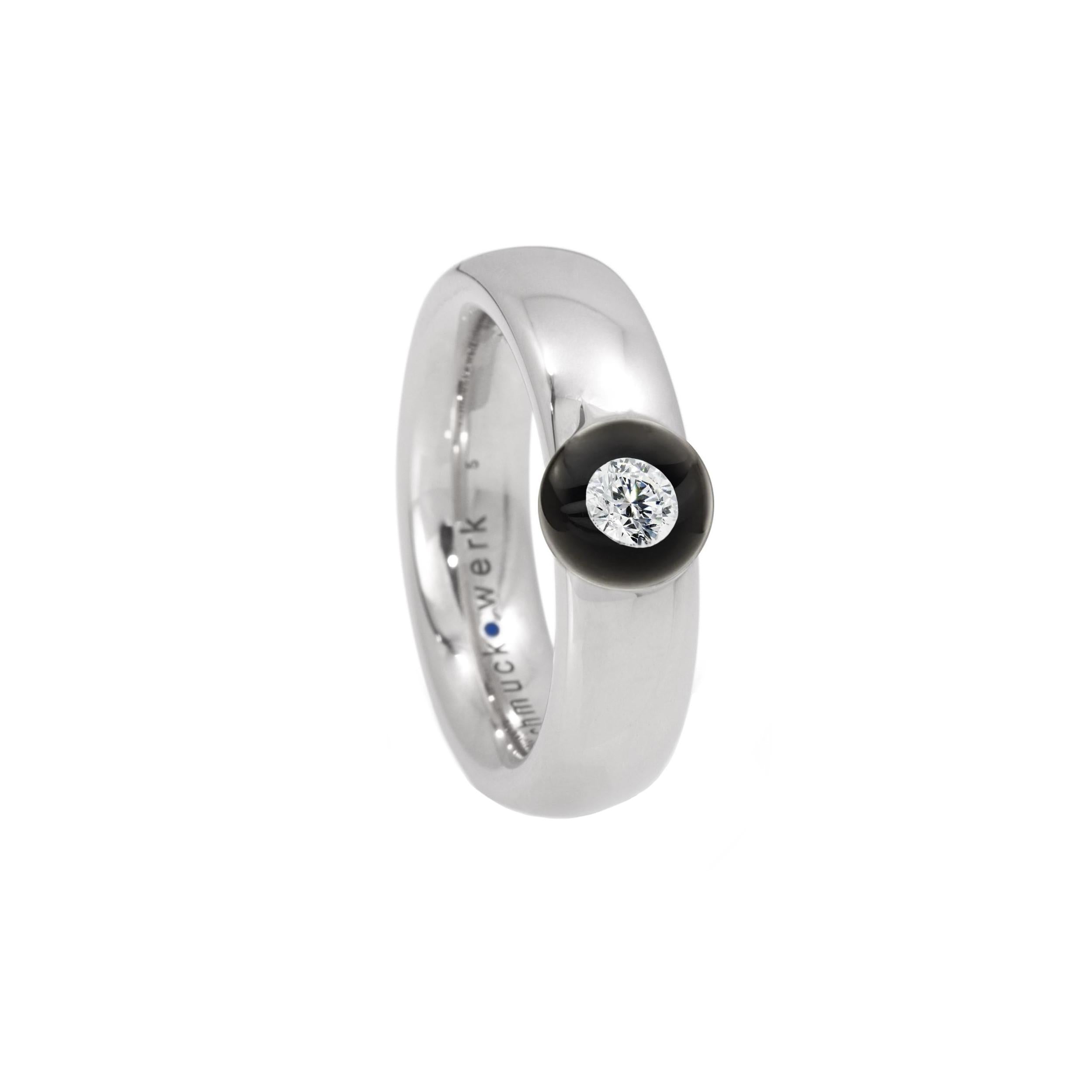 Schmuckwerk ring crystal clear, stainless steel, DR767-ST-GS
