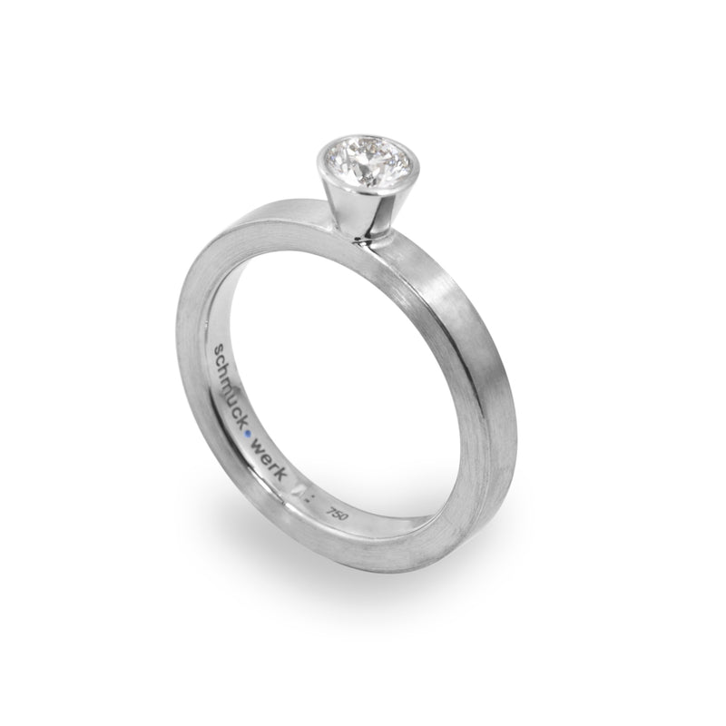 Schmuckwerk Solitaire-Ring Alpen, Weißgold, GT434-WG