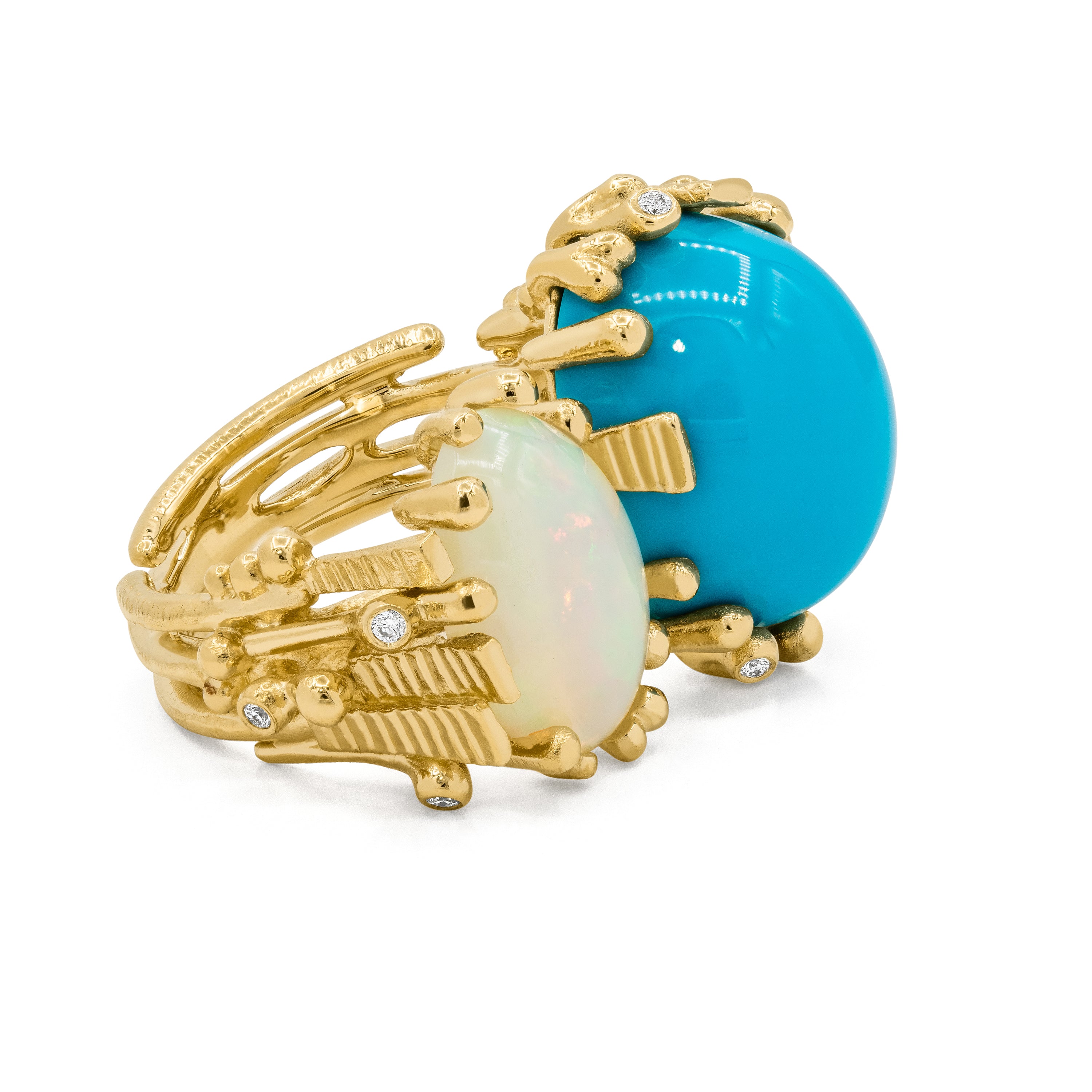 Ole Lynggaard BoHo Ring Double mit Opal & Türkis, A2922-401
