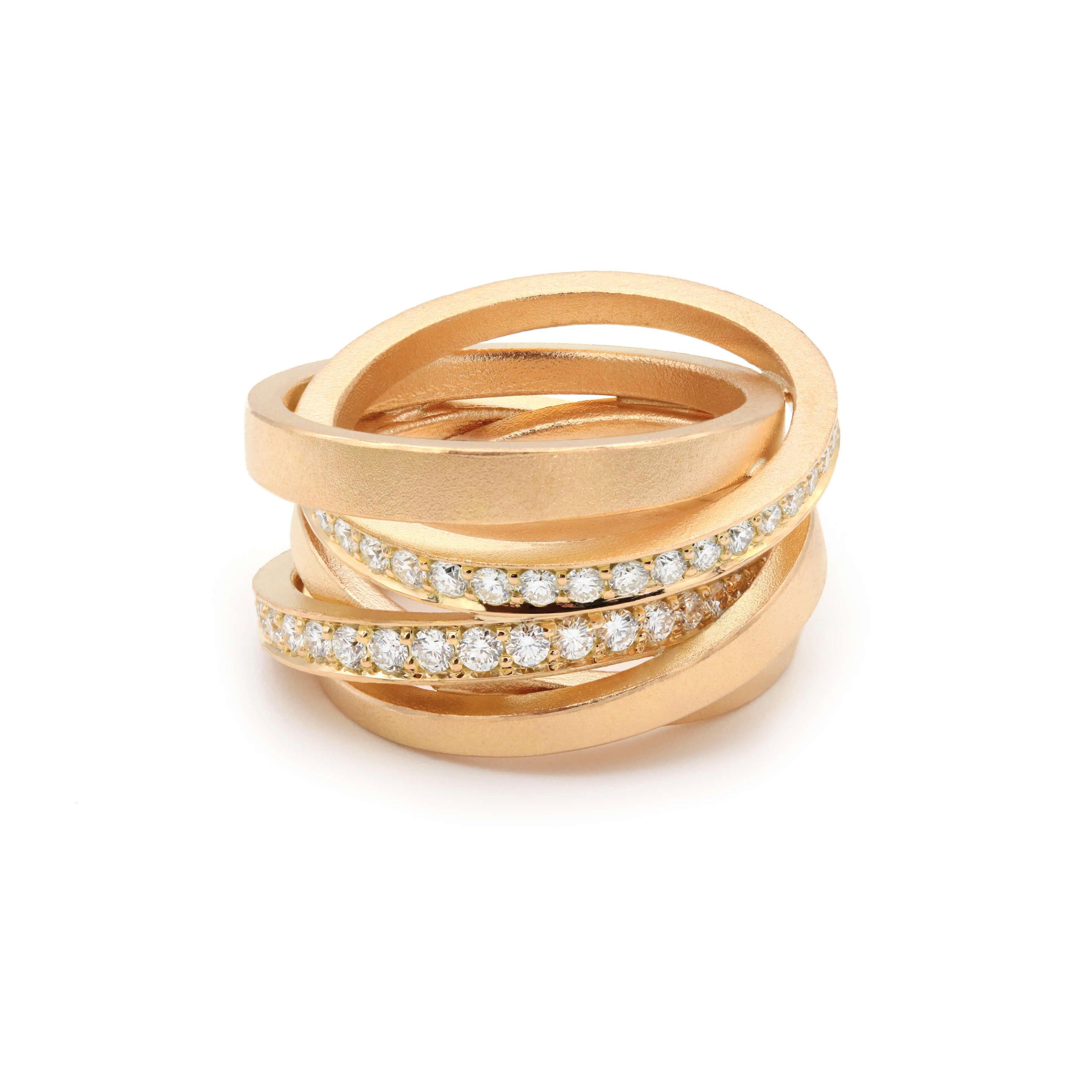 Schmuckwerk ring diamond fever, red gold, SR126-RG