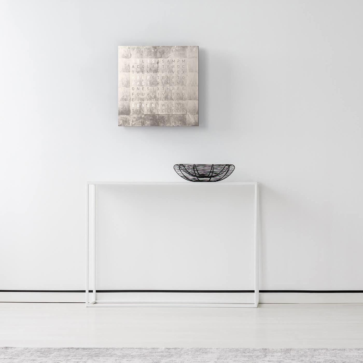 Qlocktwo front cover Classic Platinum 45 x 45 cm