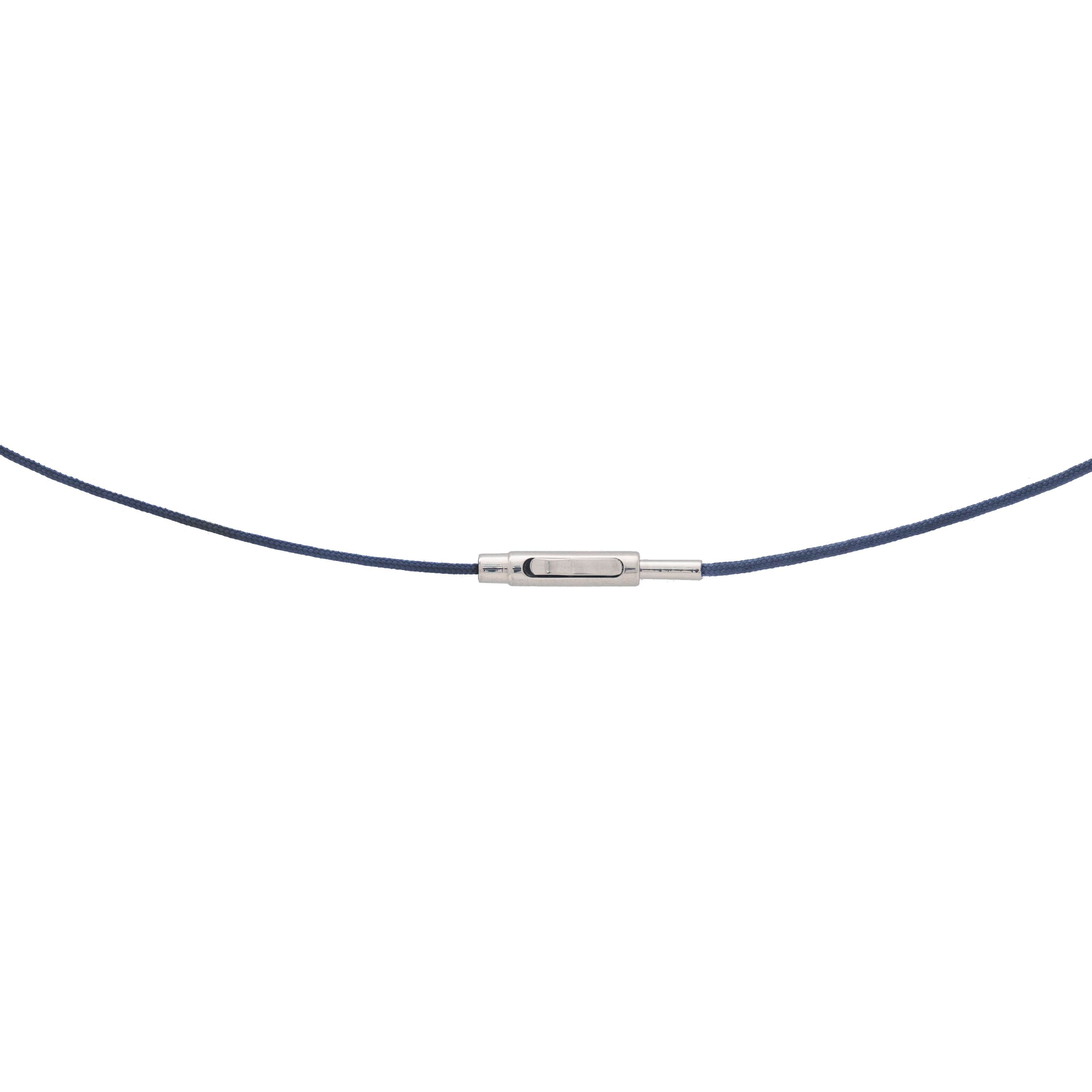 Schmuckwerk Necklace Texil, blue, stainless steel, KH1900-8