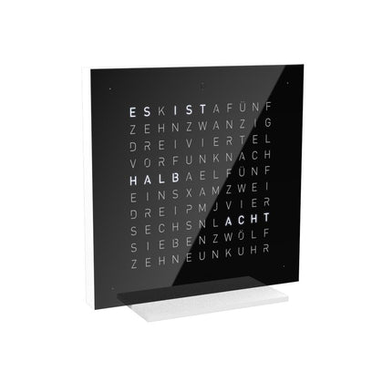 Qlocktwo Tischuhr Earth 13.5, Black Ice Tea, T4PBI