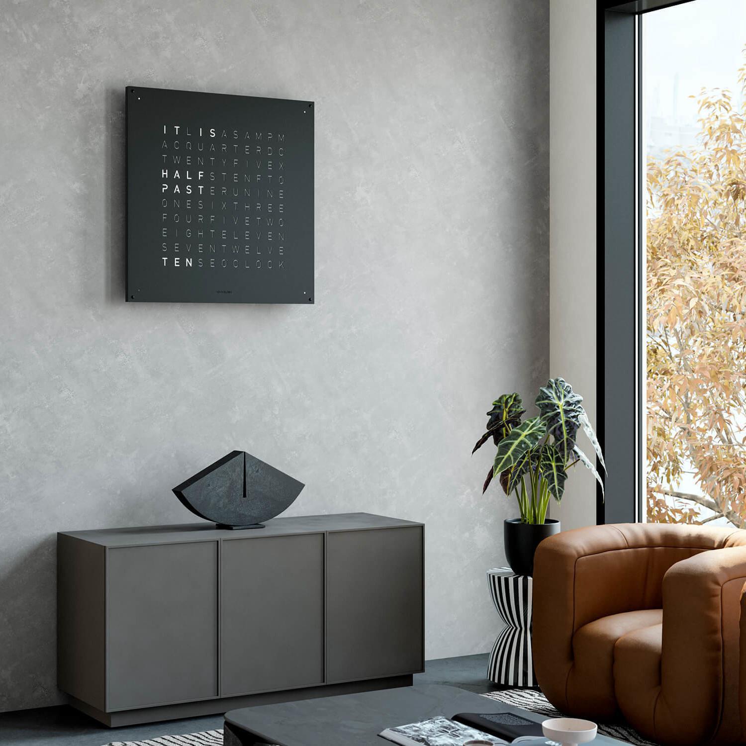 Qlocktwo Wall Clock Large Black Pepper LG4BLPC