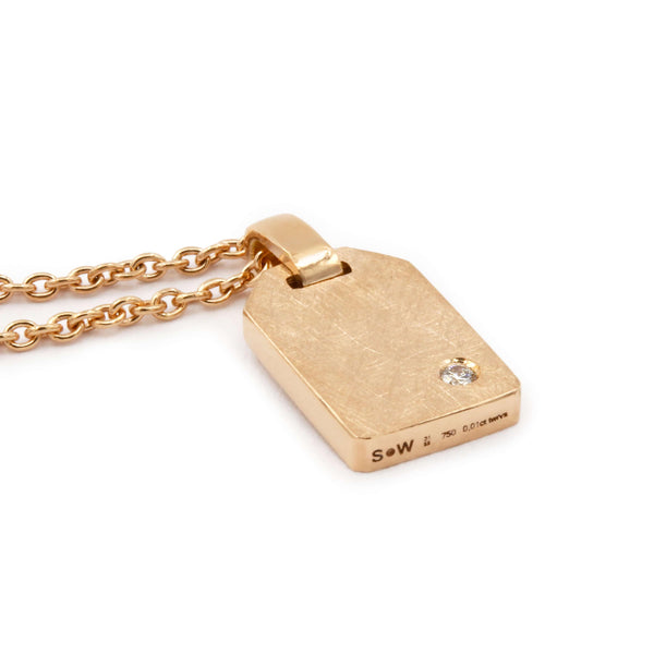 Schmuckwerk Collier Tag-Anhänger Weltkugel, Rotgold, OH204-RG