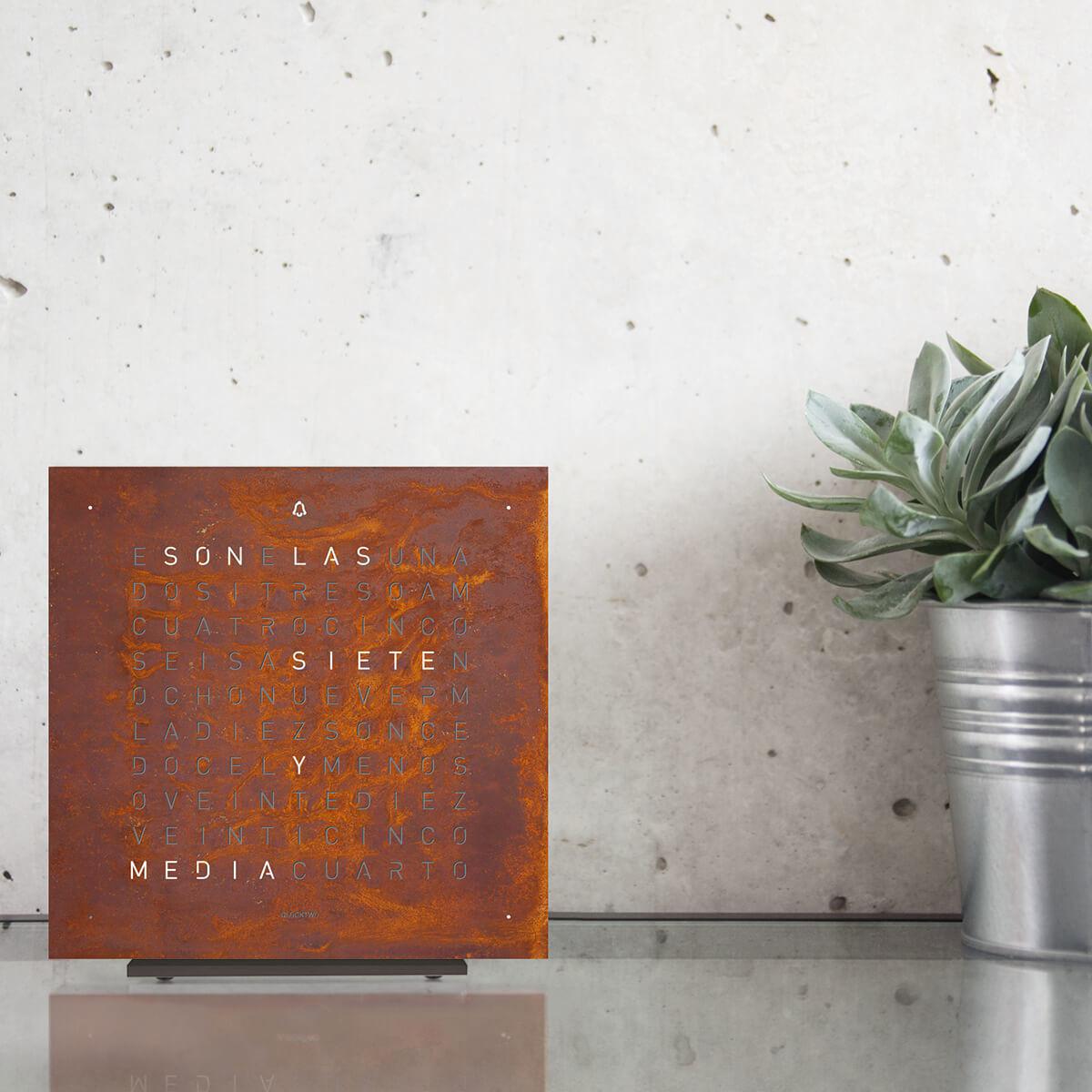 Qlocktwo front cover table clock Rust FTRT