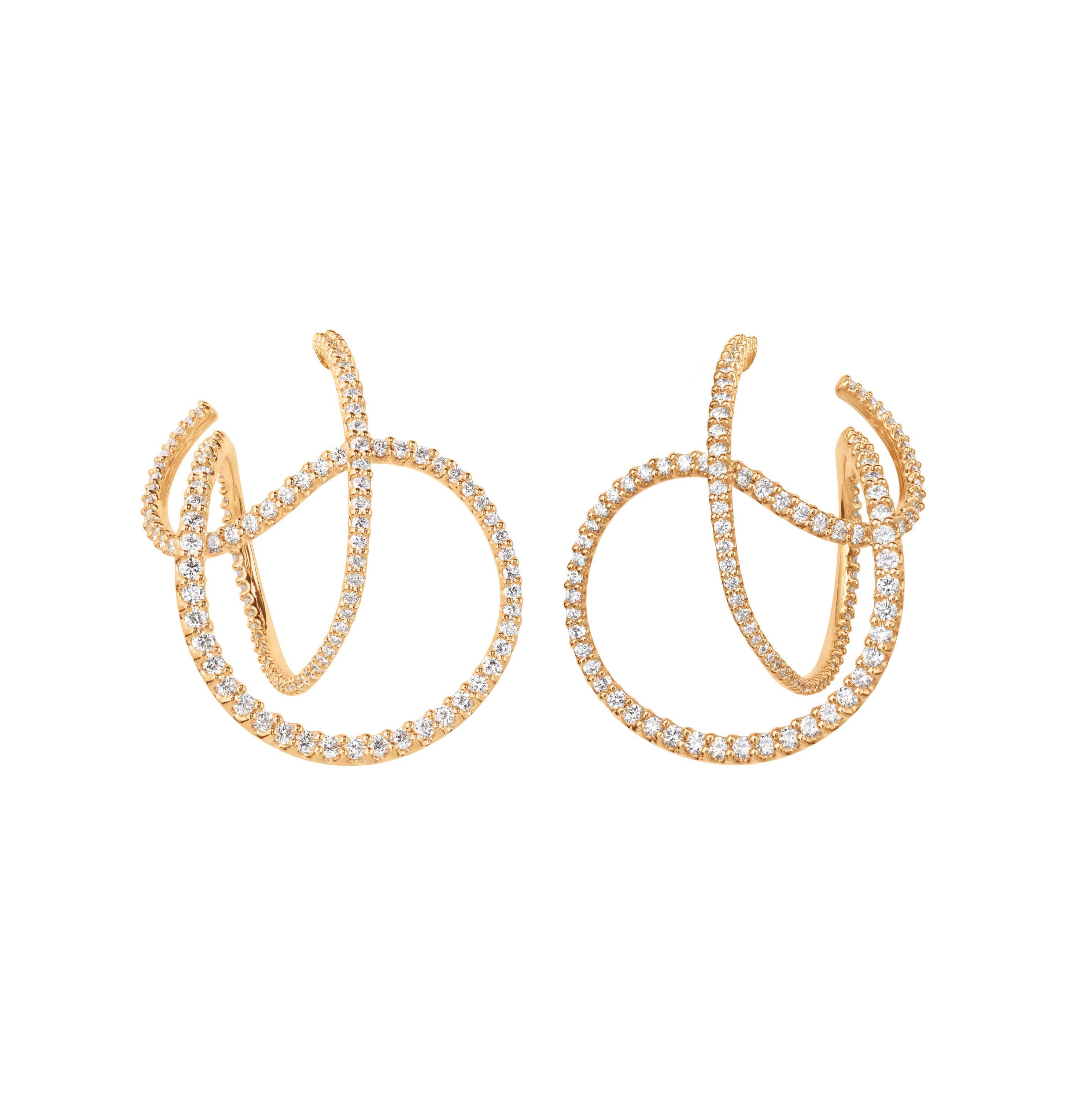 Ole Lynggaard Creolen Twisted Love, weiße Diamanten, A3096-402
