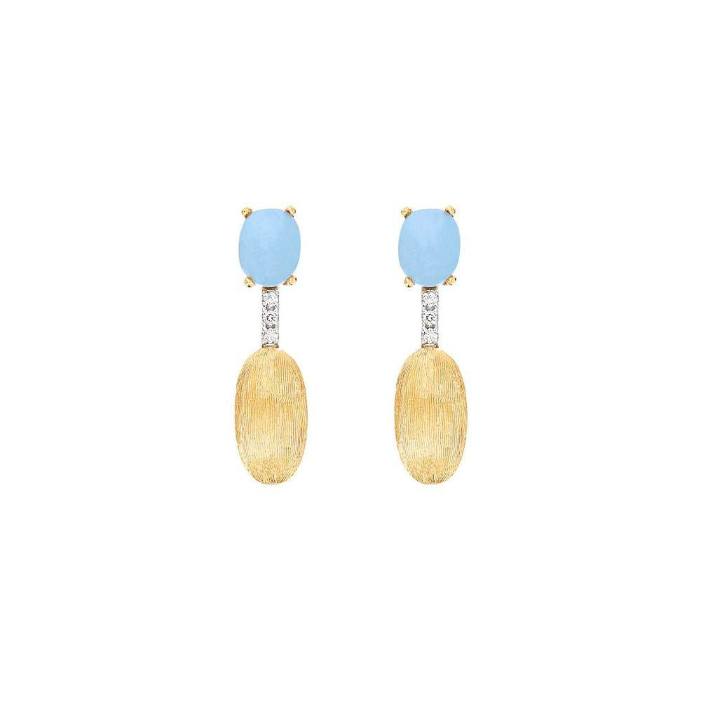 Nani's earrings Dancing Azure, yellow gold, OS3-597