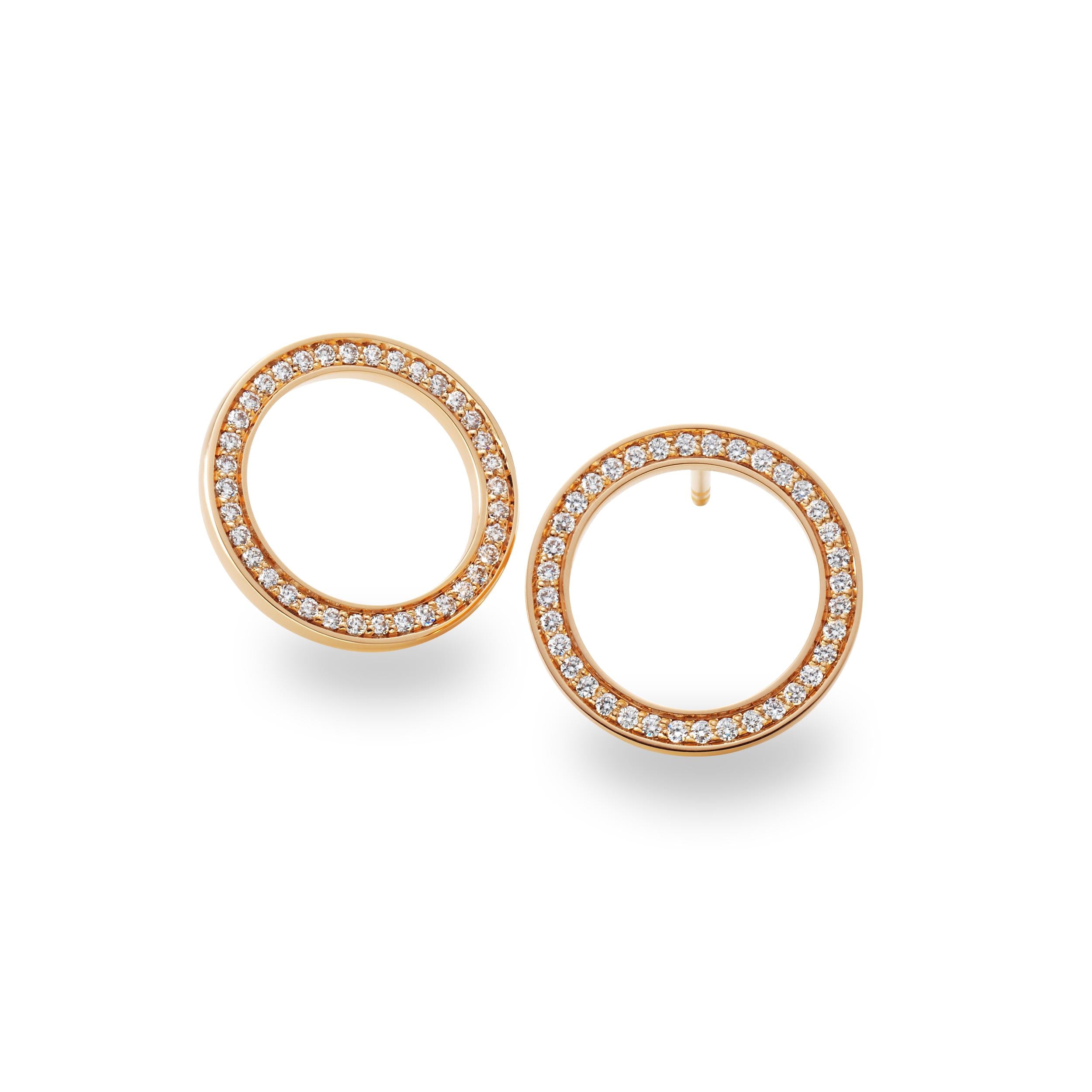 Schmuckwerk stud earrings diamond fever, red gold, SO825-RG