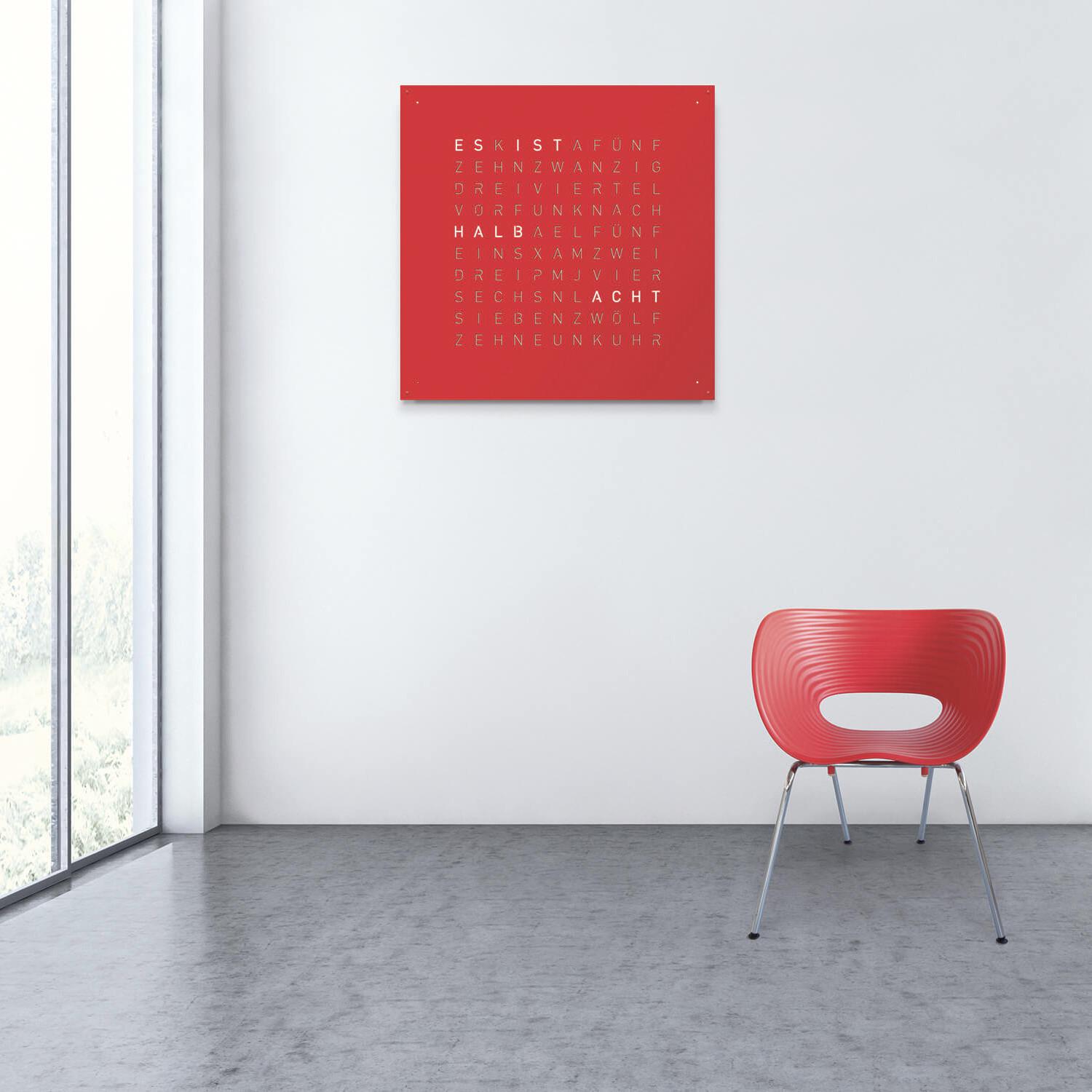 Qlocktwo Wall Clock Large Red Pepper LG4SG