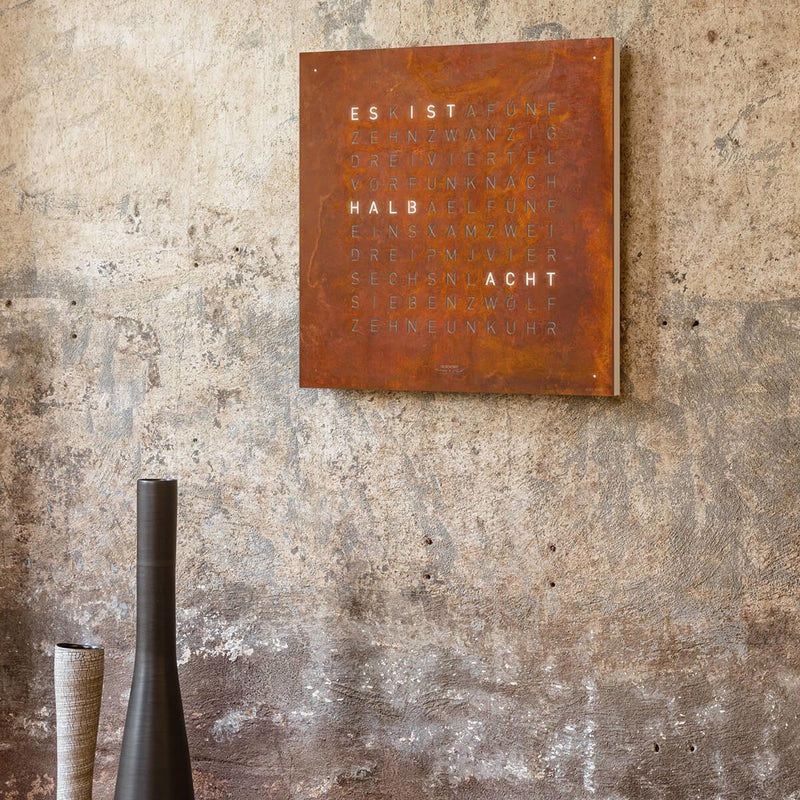 Qlocktwo Frontcover für Wanduhr Earth 45 | Rust | FCRT