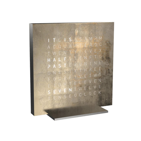 Qlocktwo Tischuhr Earth 13.5 | Silver & Gold | T4SSG