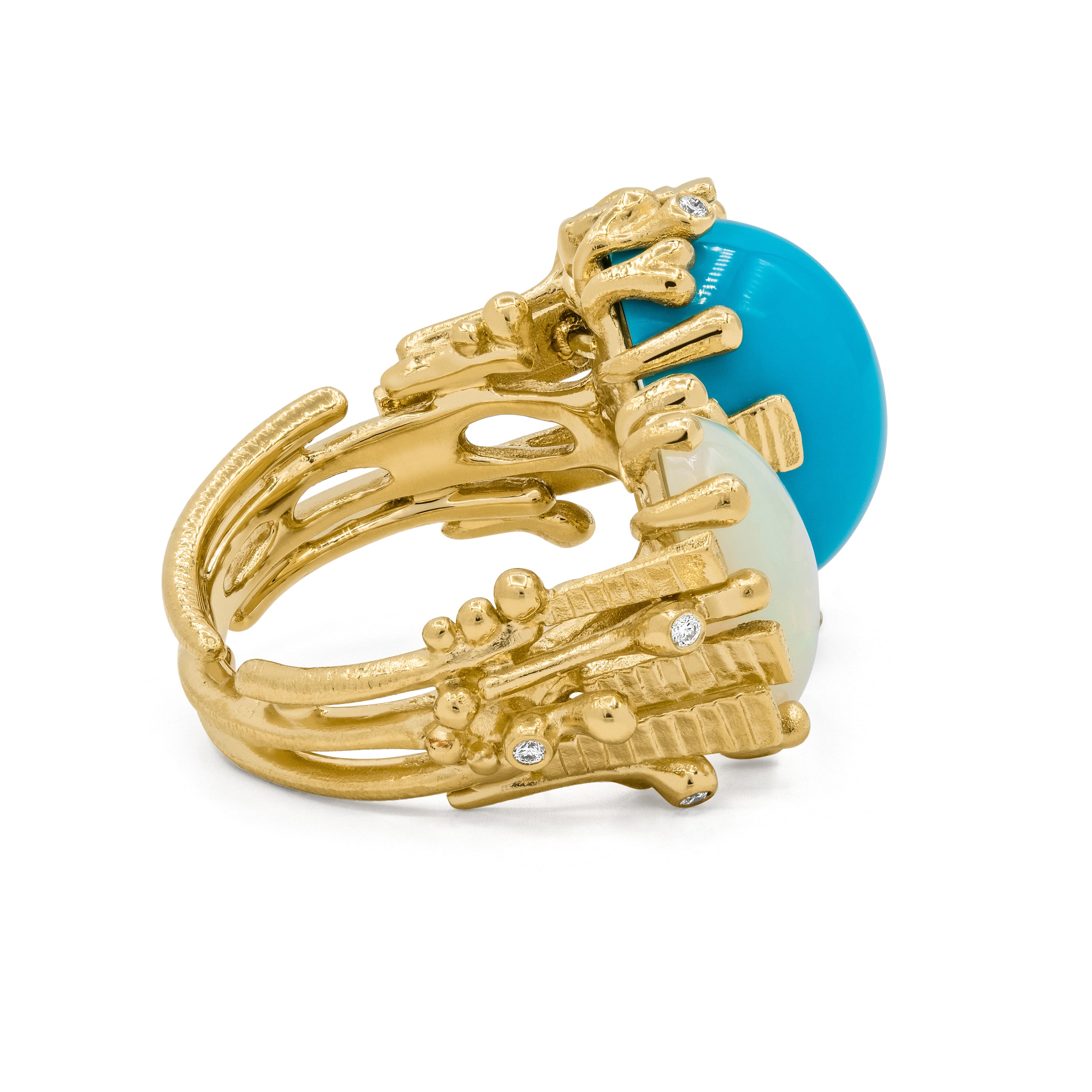 Ole Lynggaard BoHo Ring Double mit Opal & Türkis, A2922-401