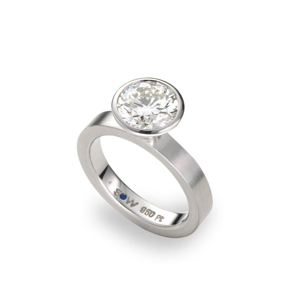 Schmuckwerk Solitaire-Ring Alpen, Platin, GT524-PT