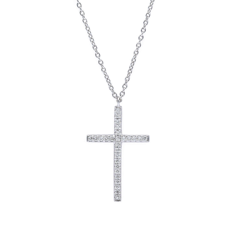 Diamond Group Halskette & Anhänger Kreuz Weißgold Diamanten 42 cm 4F936W8-1