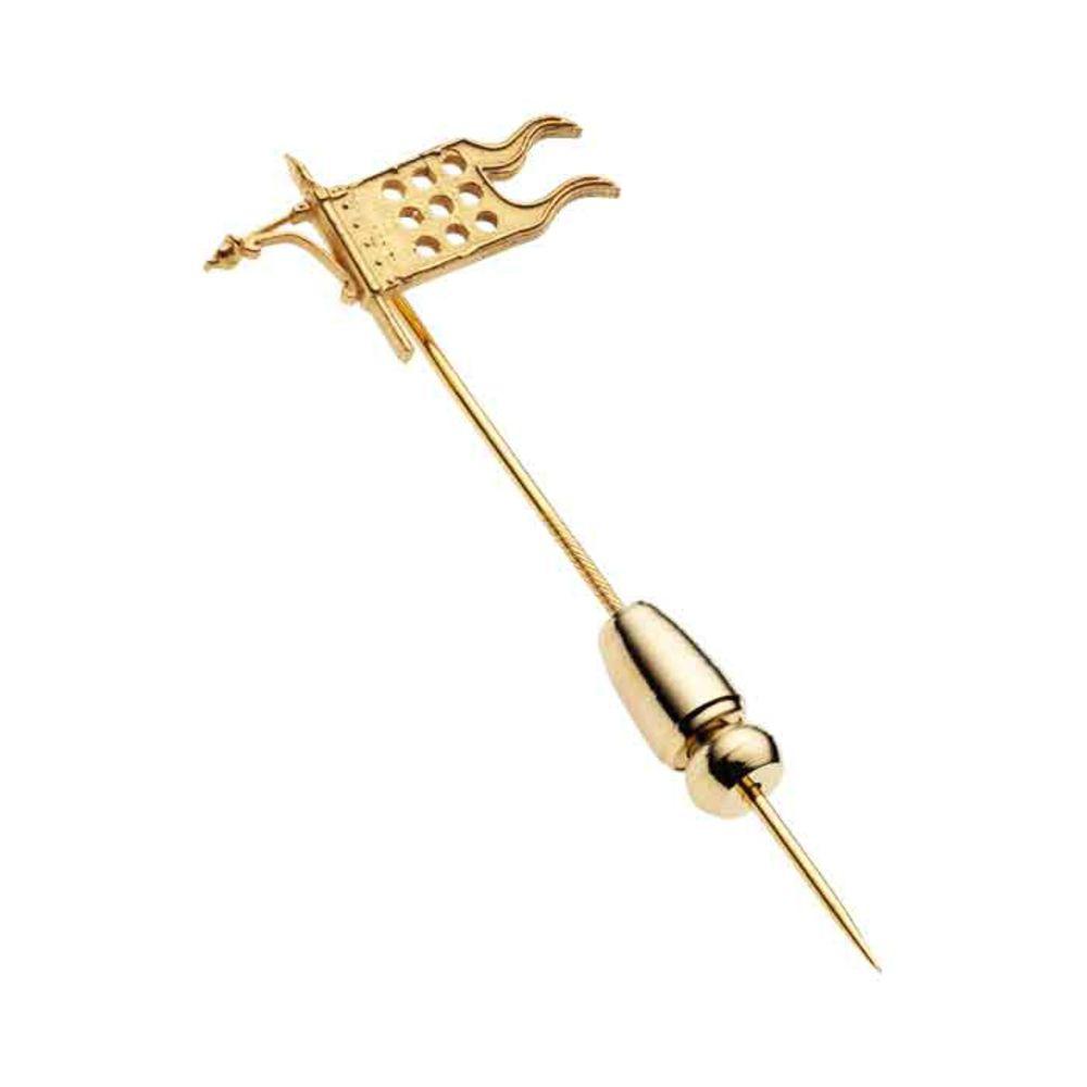 Quirinus flag pin, gold-plated silver