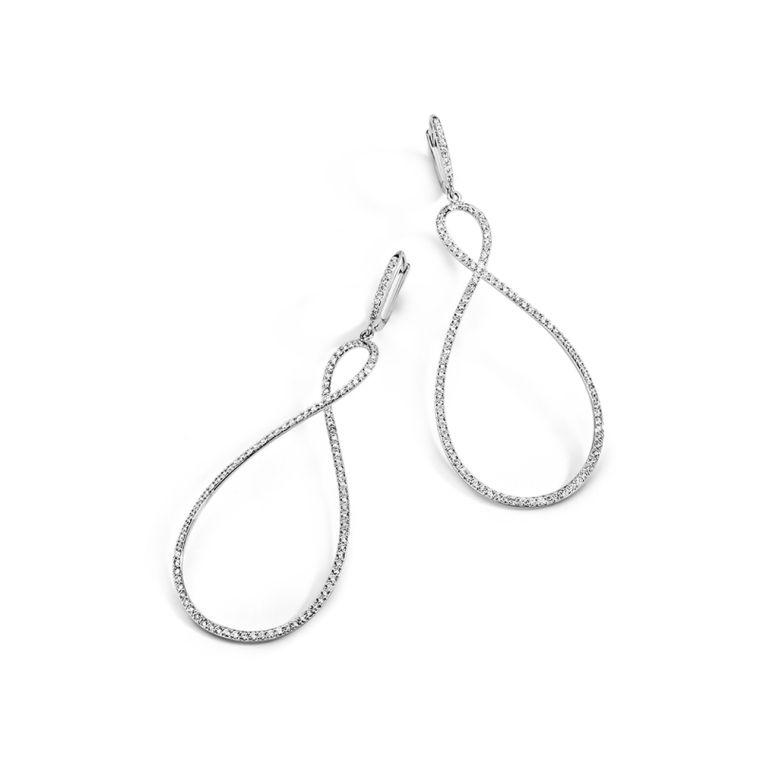 Bigli Infinity earrings, white diamonds, 23O72WDIA