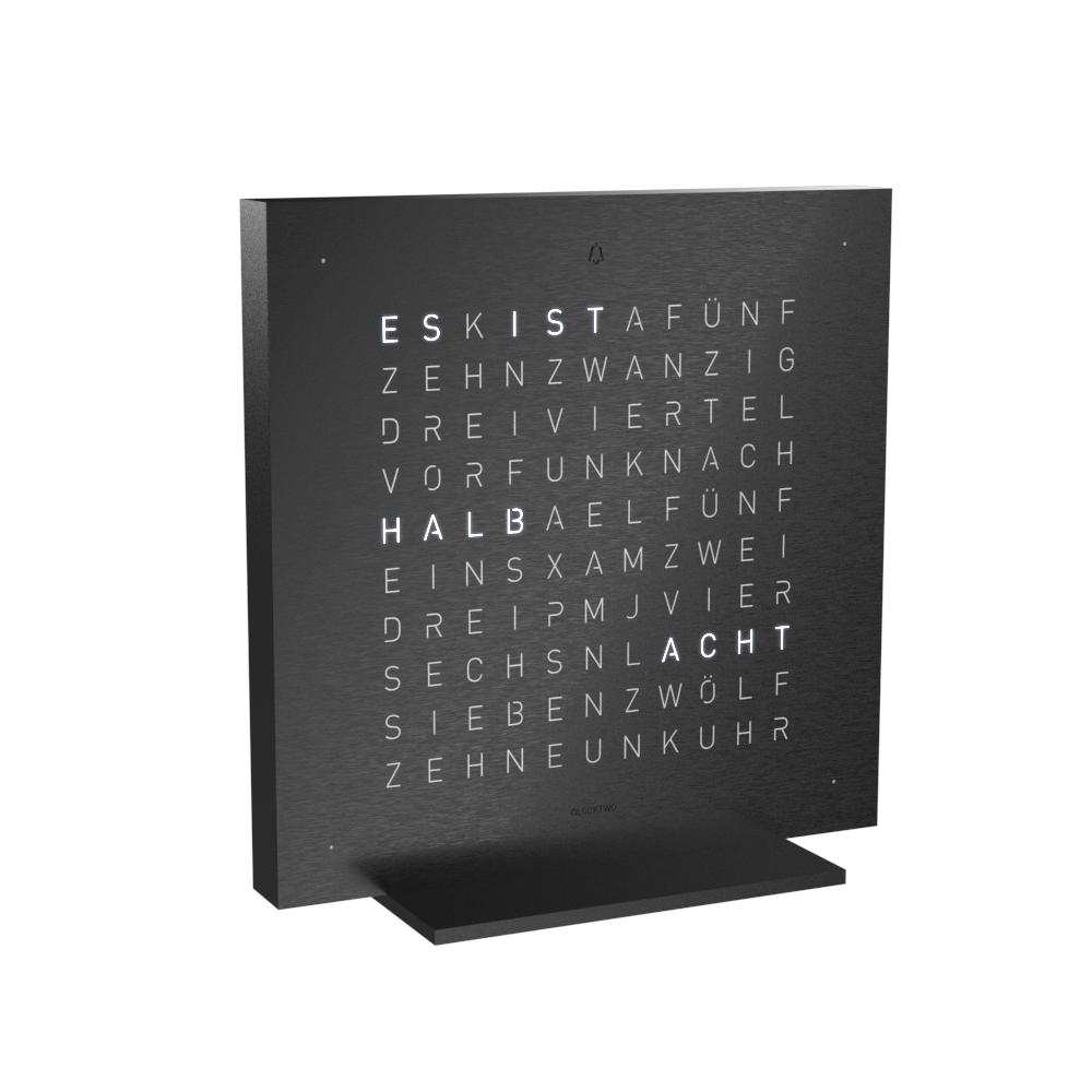 Qlocktwo table clock Touch Deep Black T4SDB