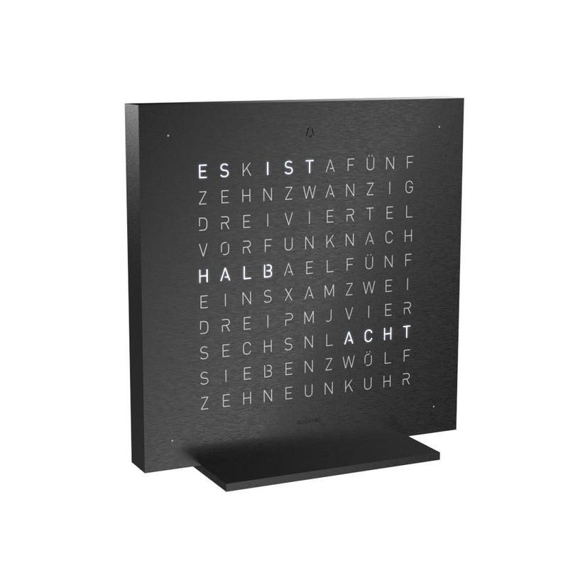 Qlocktwo Tischuhr Earth 13.5 | Deep Black | T4BLSSBL