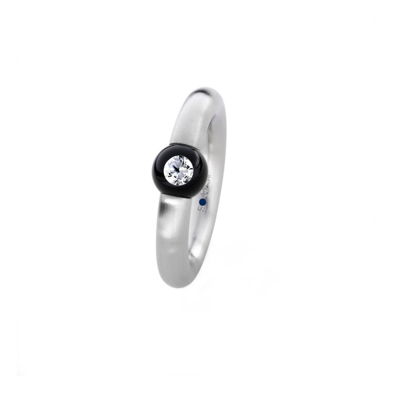 Schmuckwerk Ring Glasklar, Edelstahl, DR147-ST-GS