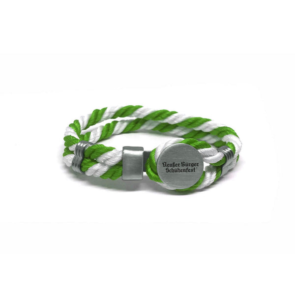 Schützenfest-Armband grün/weiß | Schriftzug: Neusser Bürger Schützenfest
